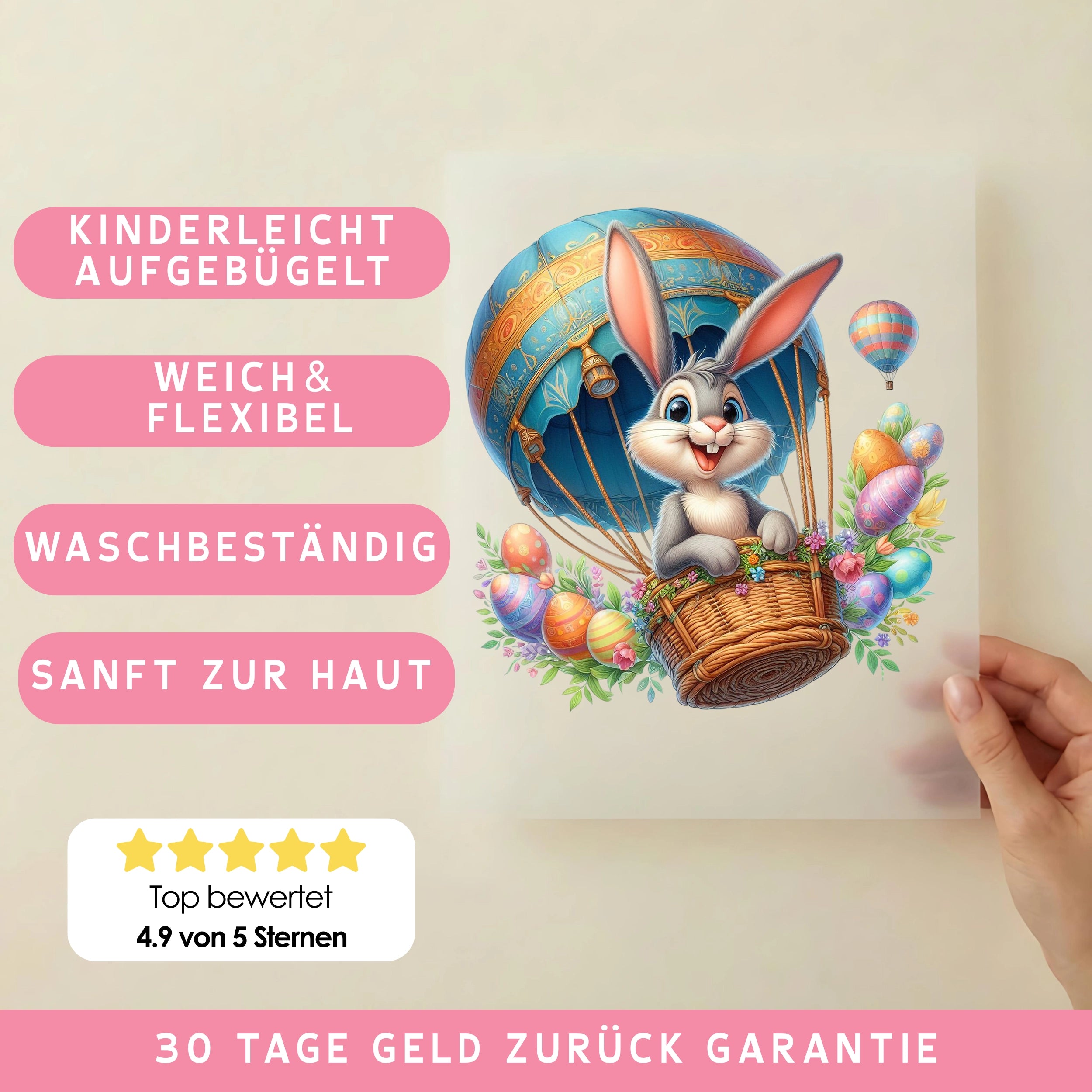 Bügelbild Hopp und Fort