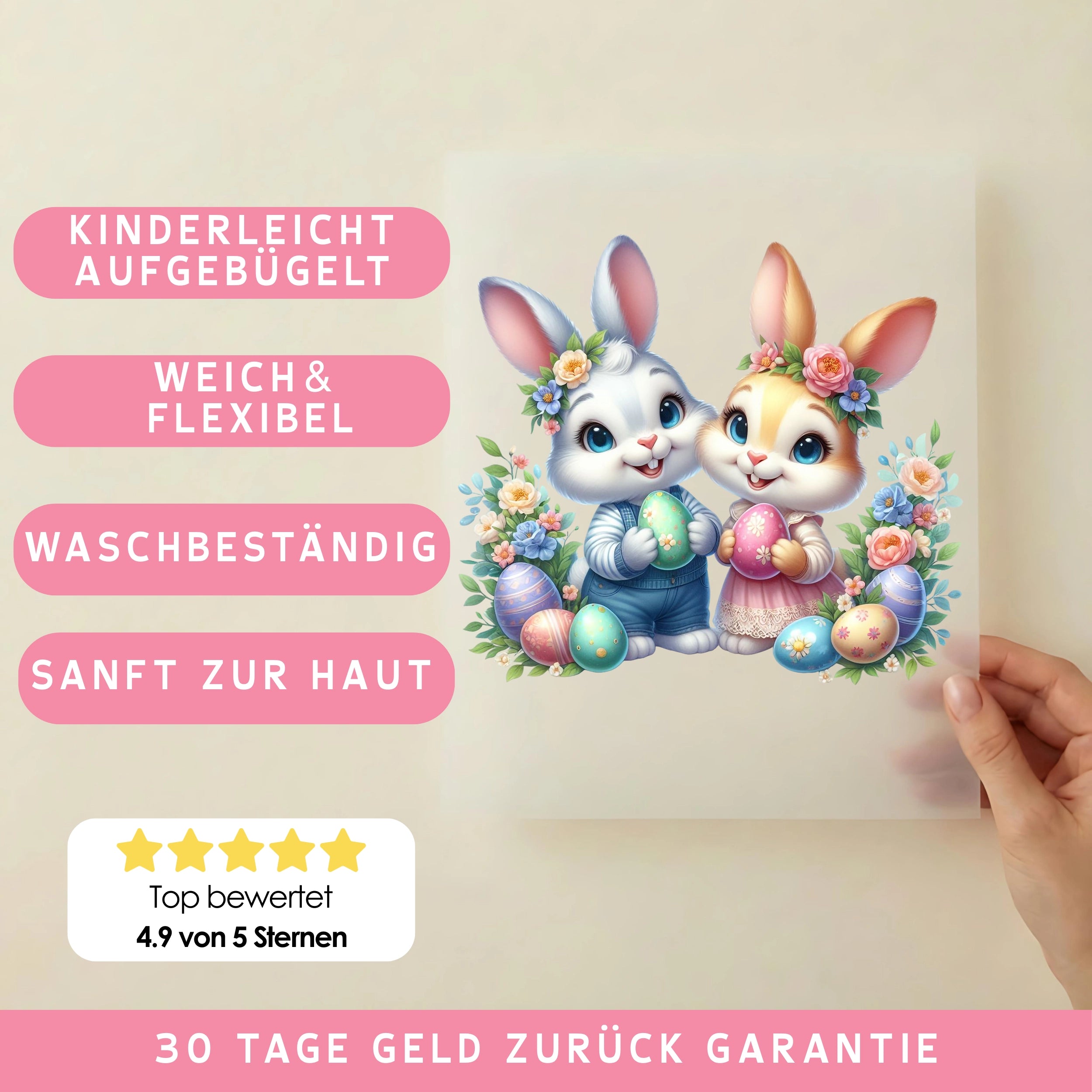 Bügelbild Osterpärchen