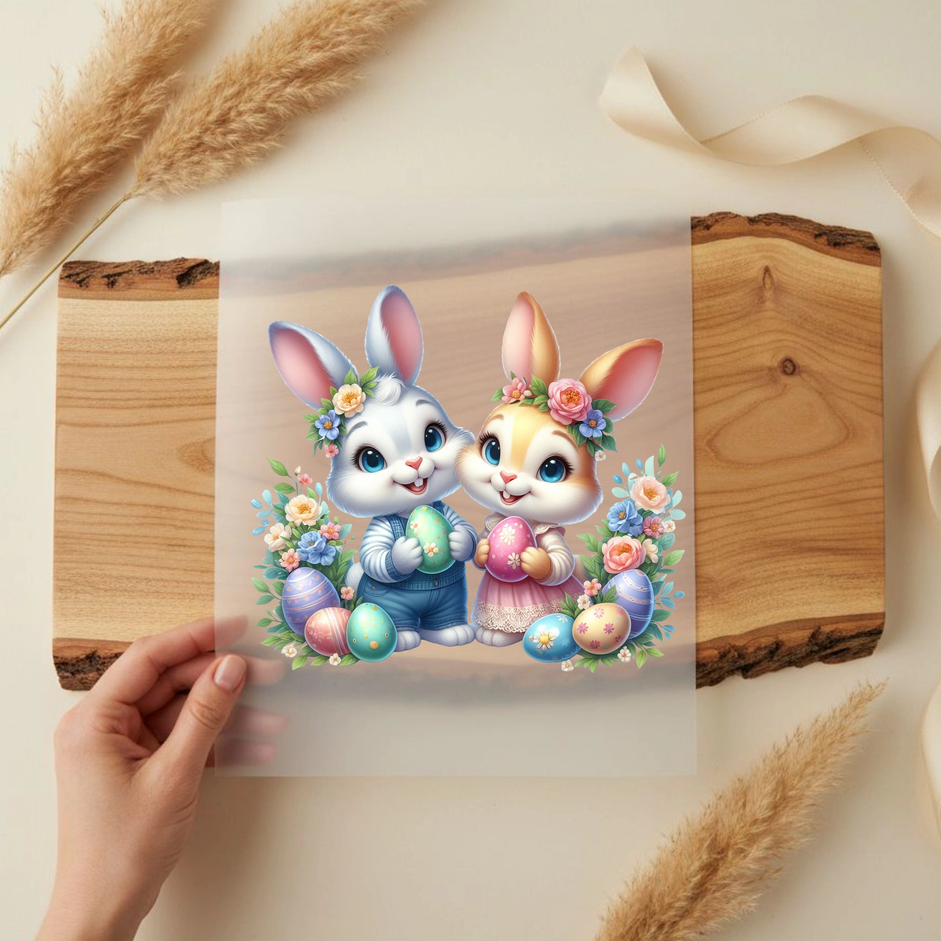 Bügelbild Osterpärchen