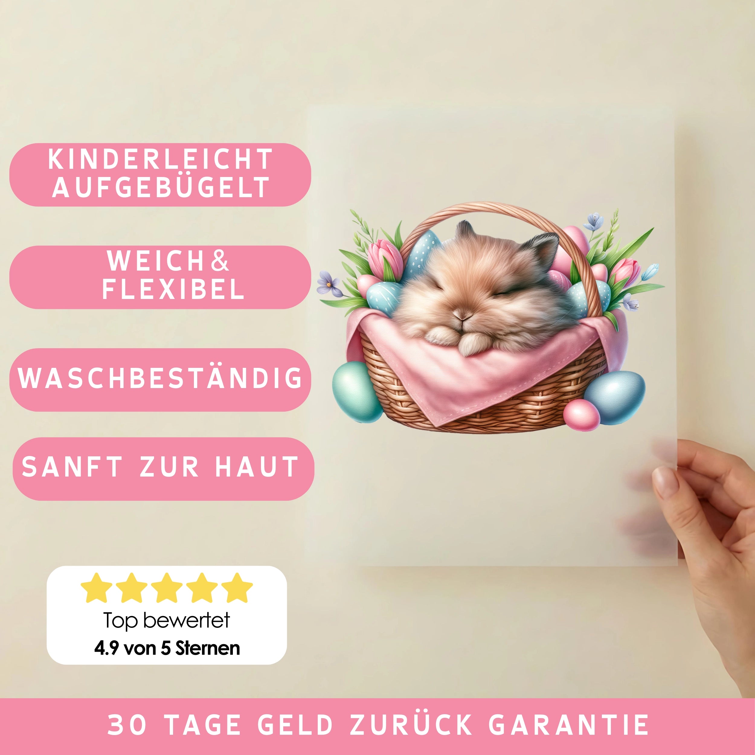 Bügelbild Schlafhäschen