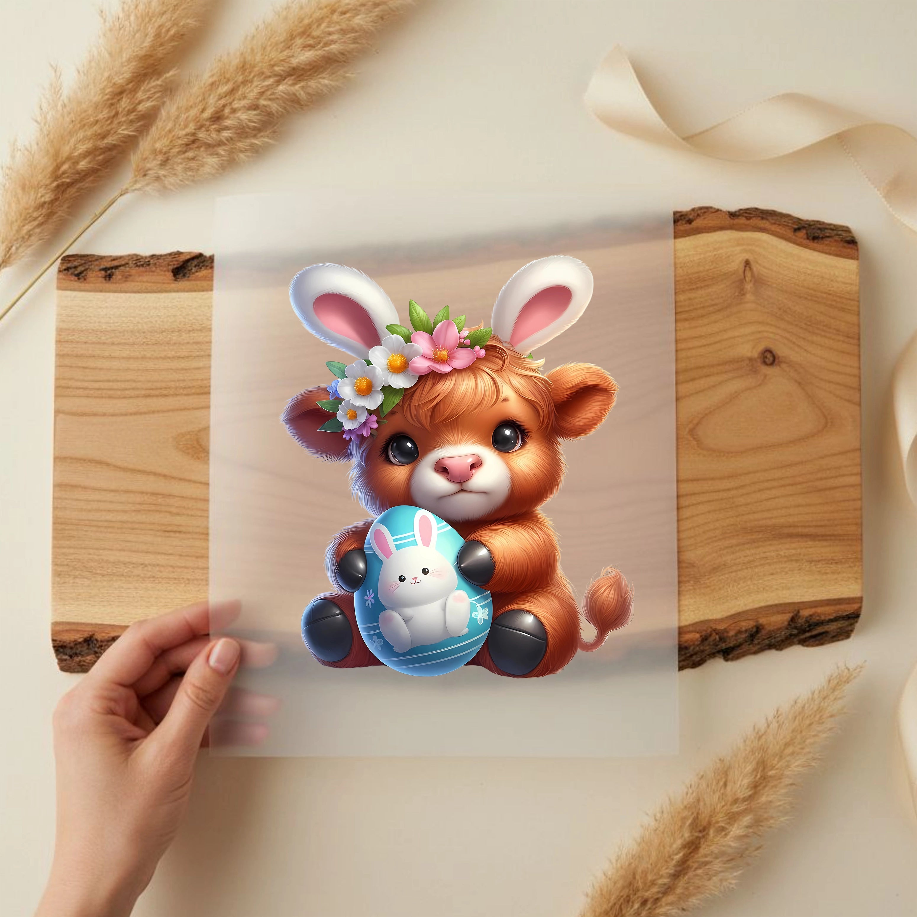 Bügelbild Frühlingskalb Hasenliebling