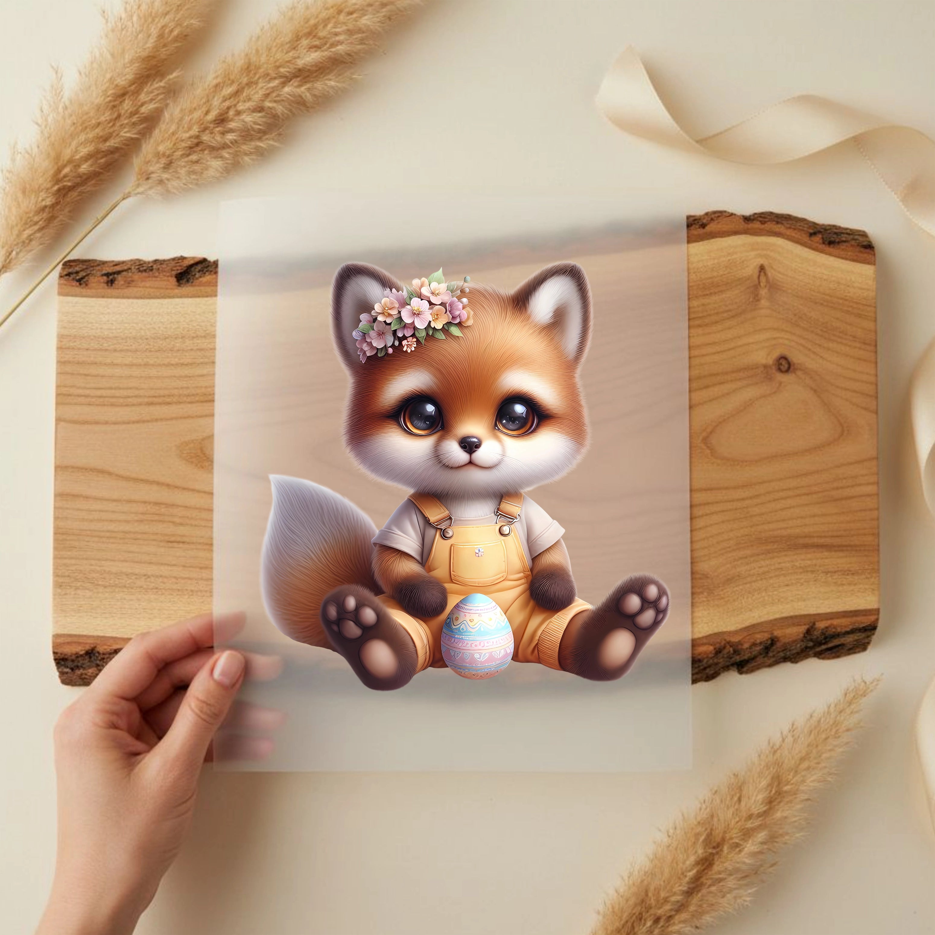 Bügelbild Fuchs Eiermoment Ostern