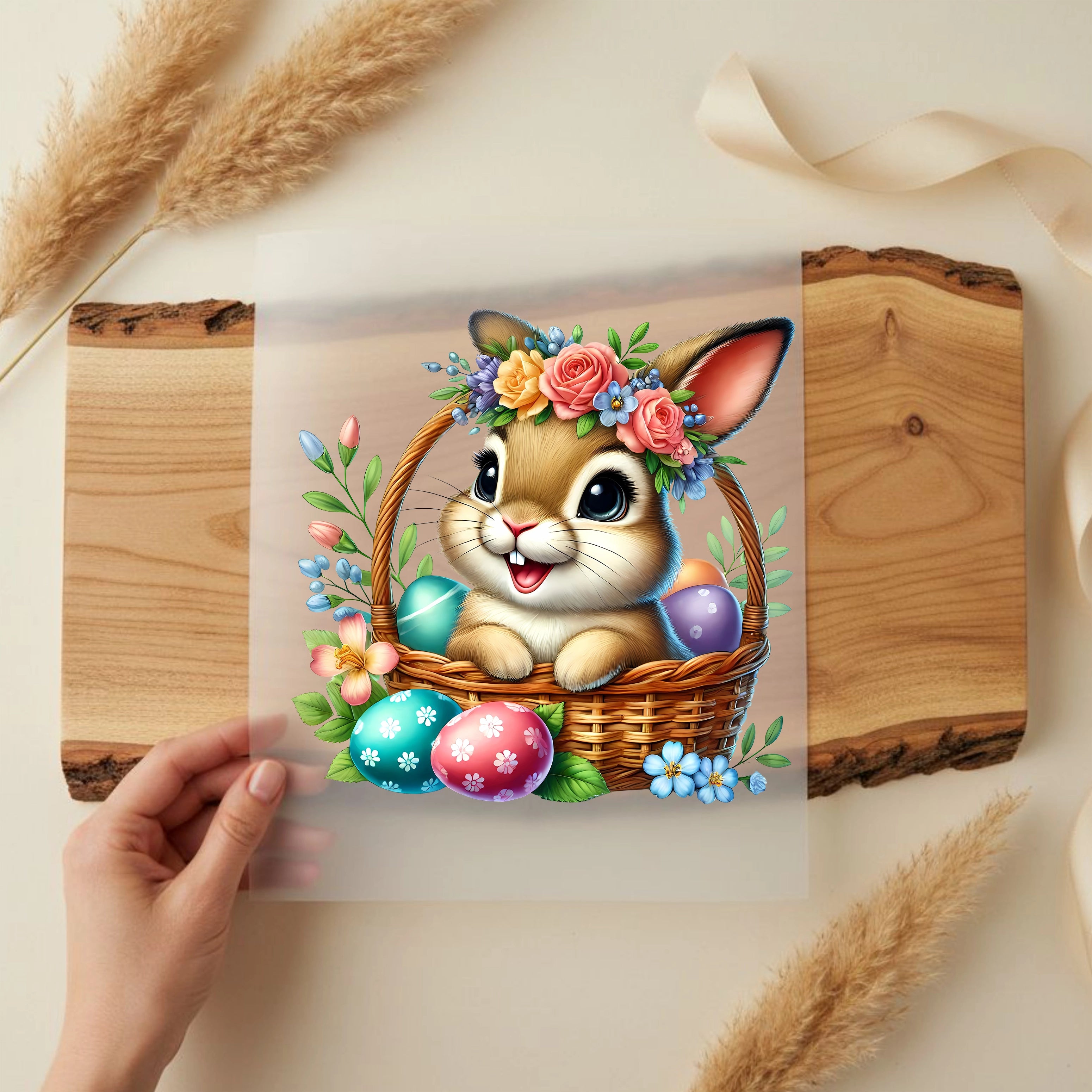 Bügelbild Hase Körbchenliebe Yara