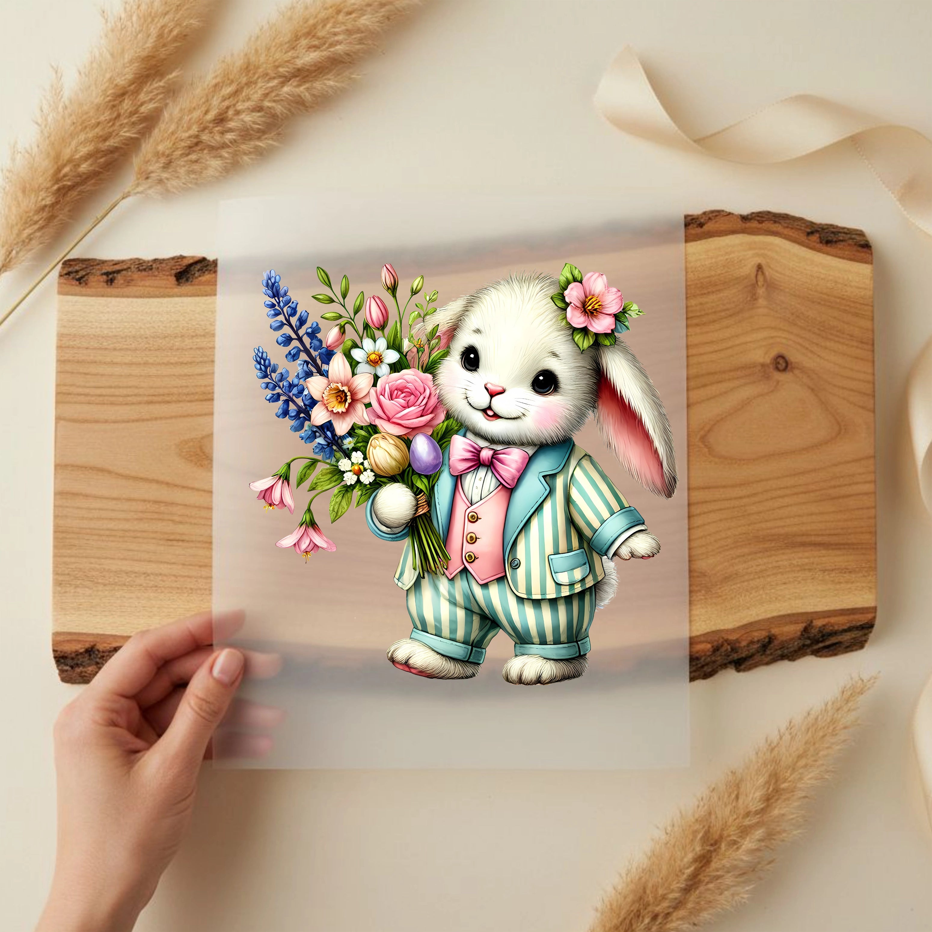 Bügelbild Hase Osterkavalier Elias