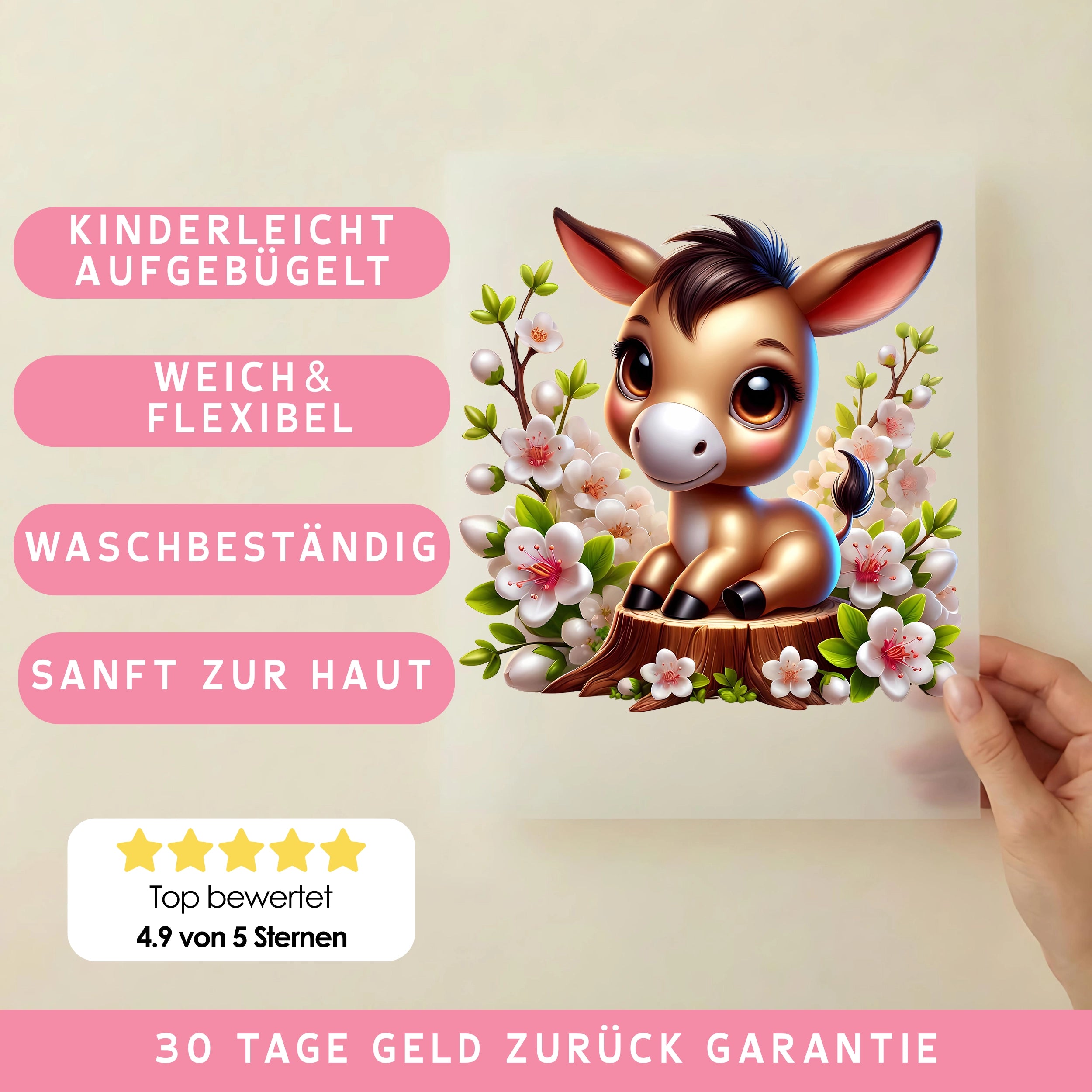 Bügelbild Kirschzauber Esel
