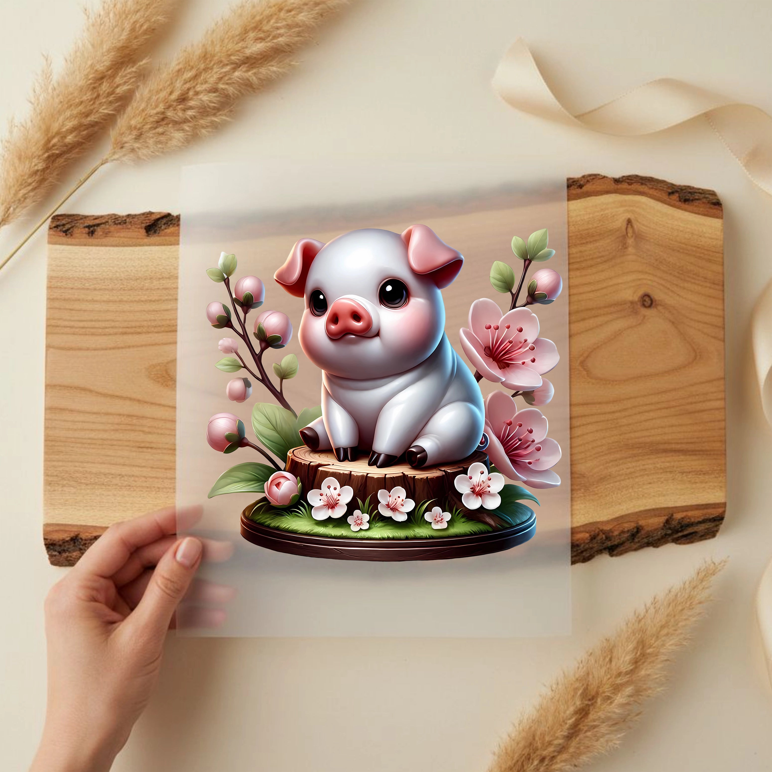 Bügelbild Kirschzauber Schweinchen