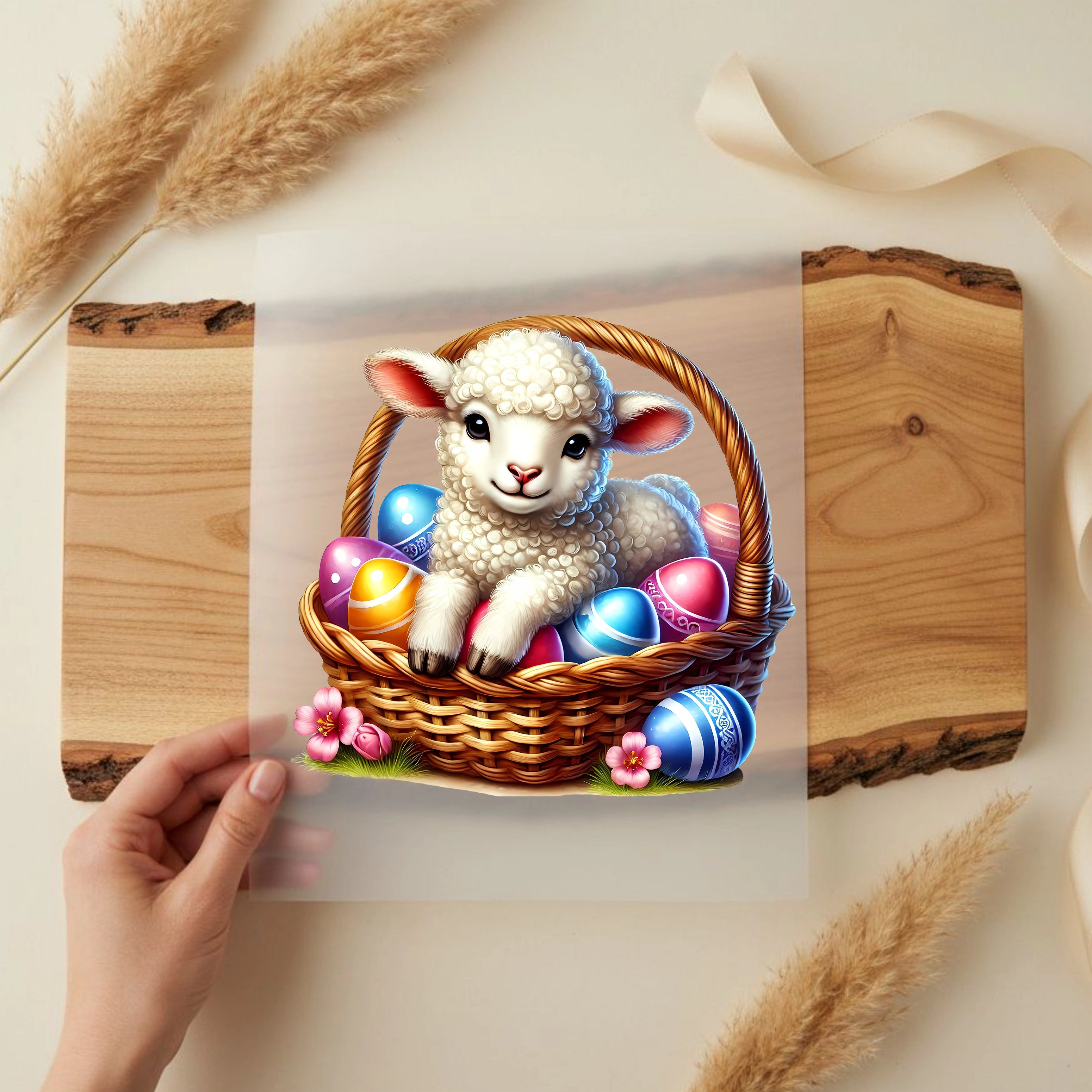 Bügelbild Lamm Osterfreude Ylva