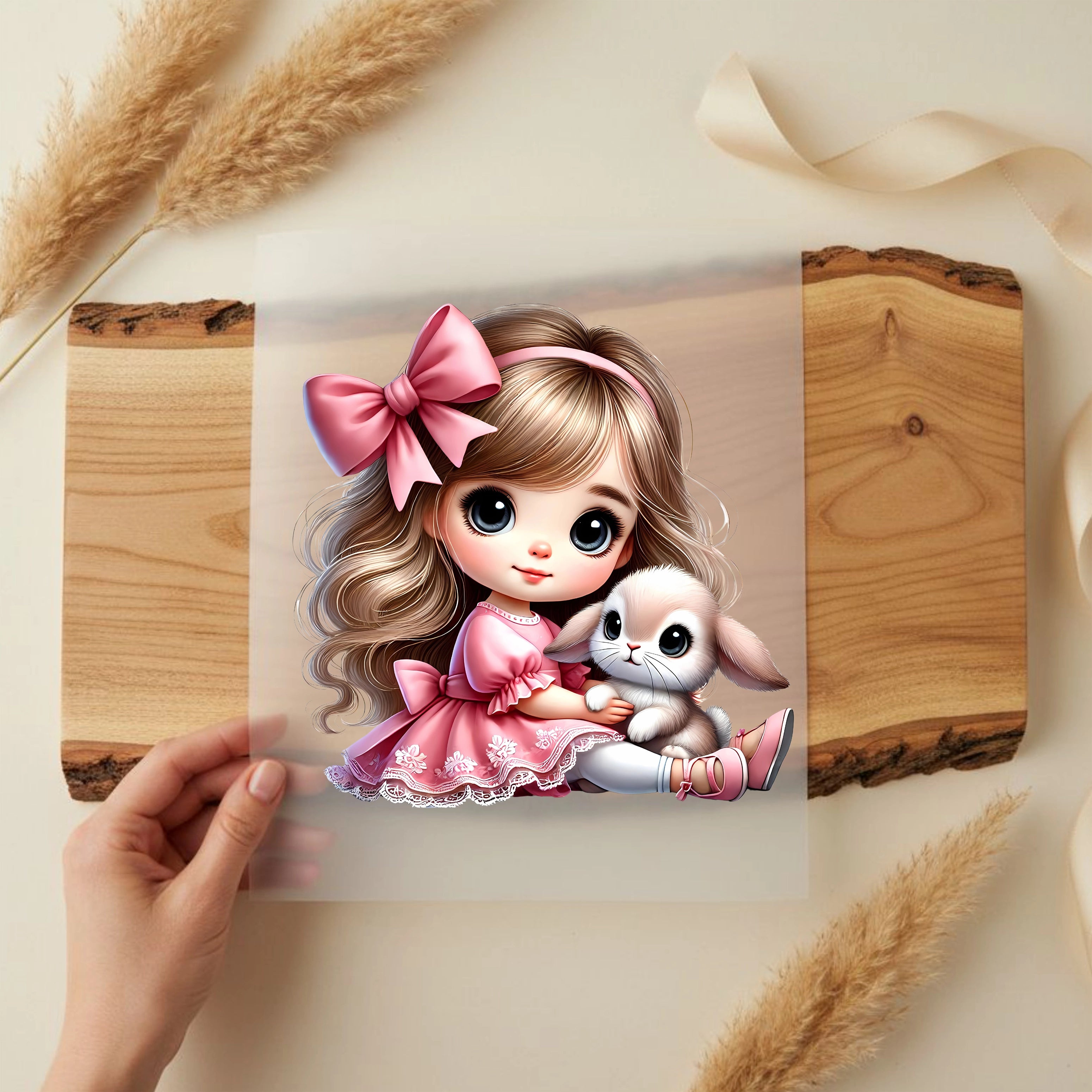 Bügelbild Mädchen Häschenliebe Emilia