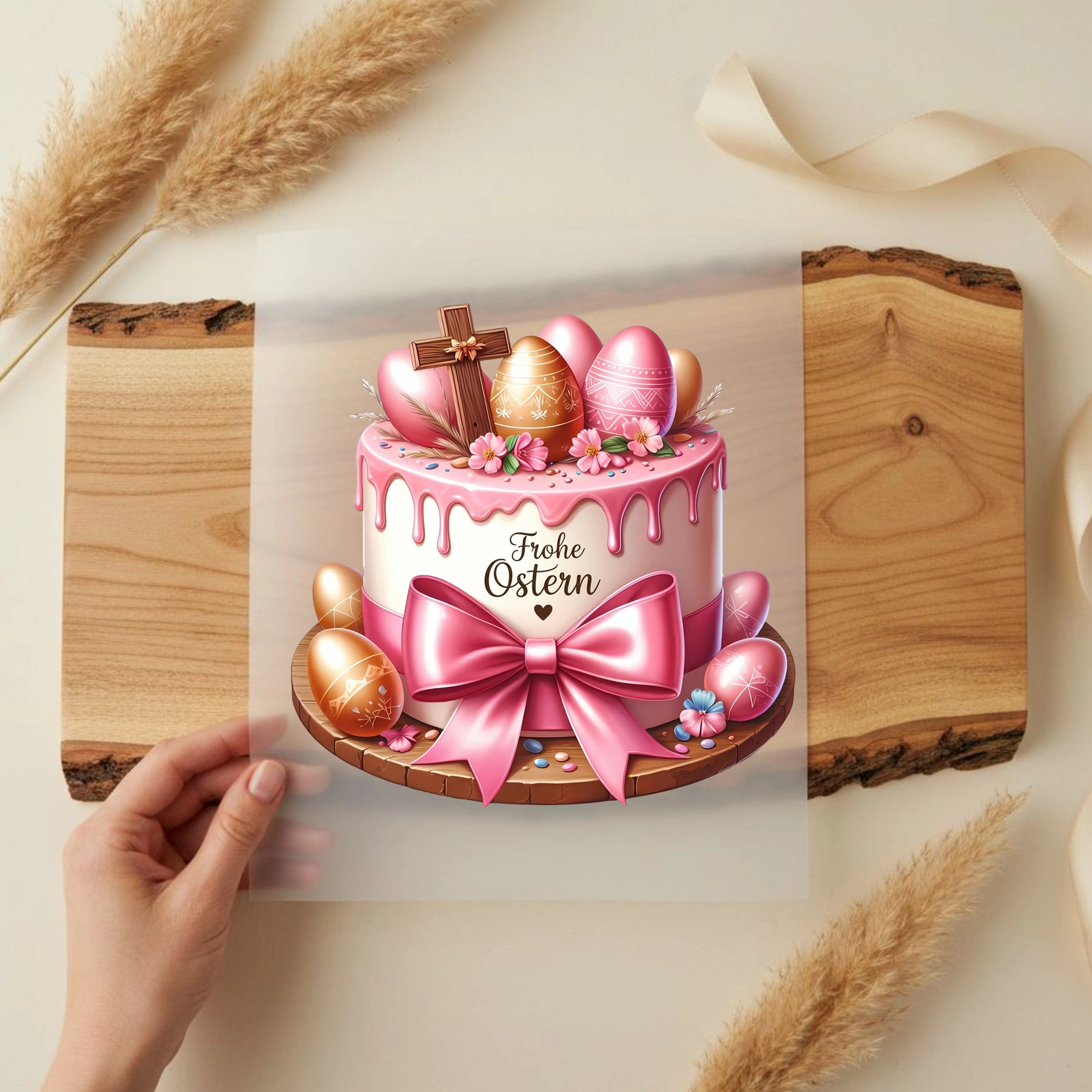 Bügelbild Oster Torte Rosenglanz