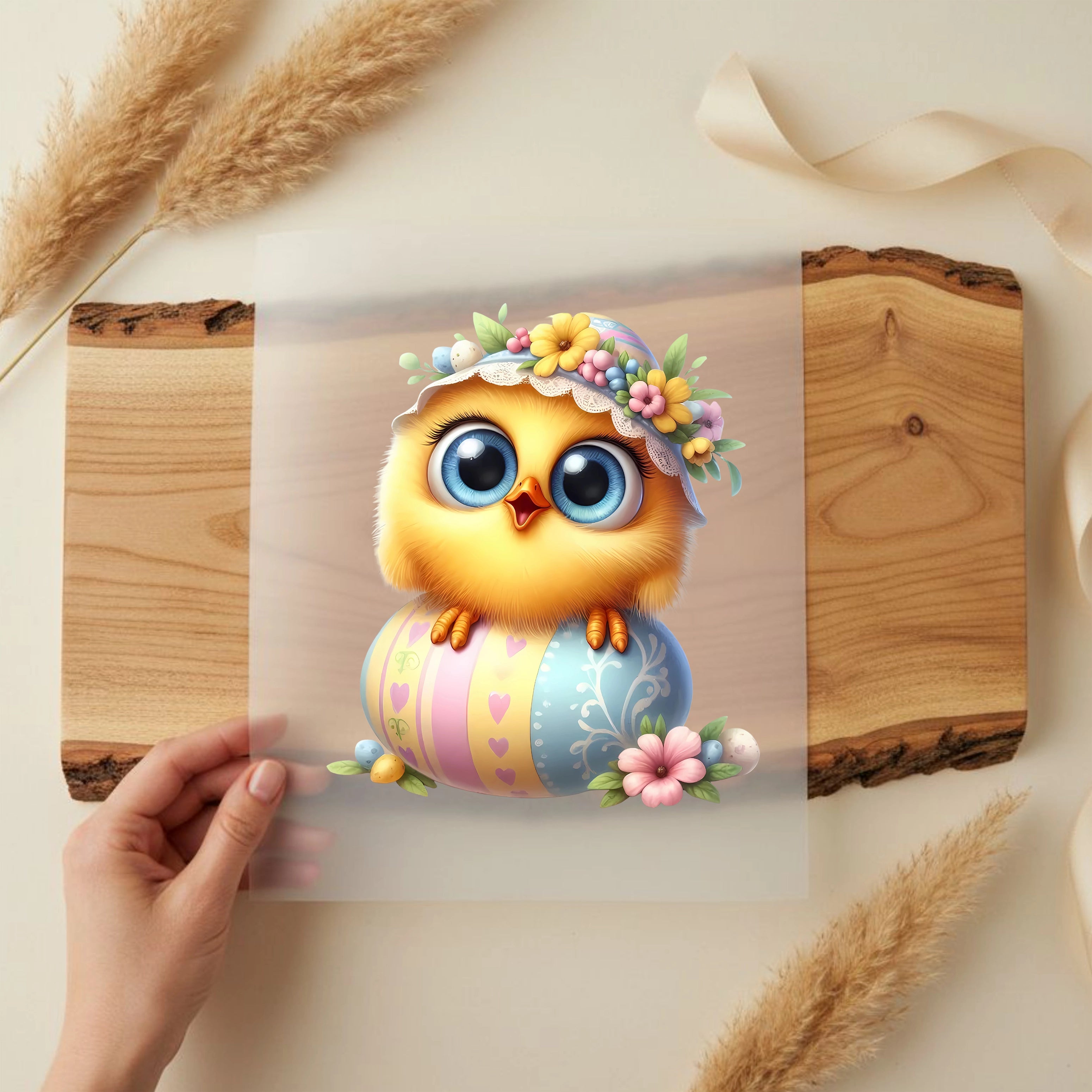 Bügelbild Ostern Eierliebling Kükenkind