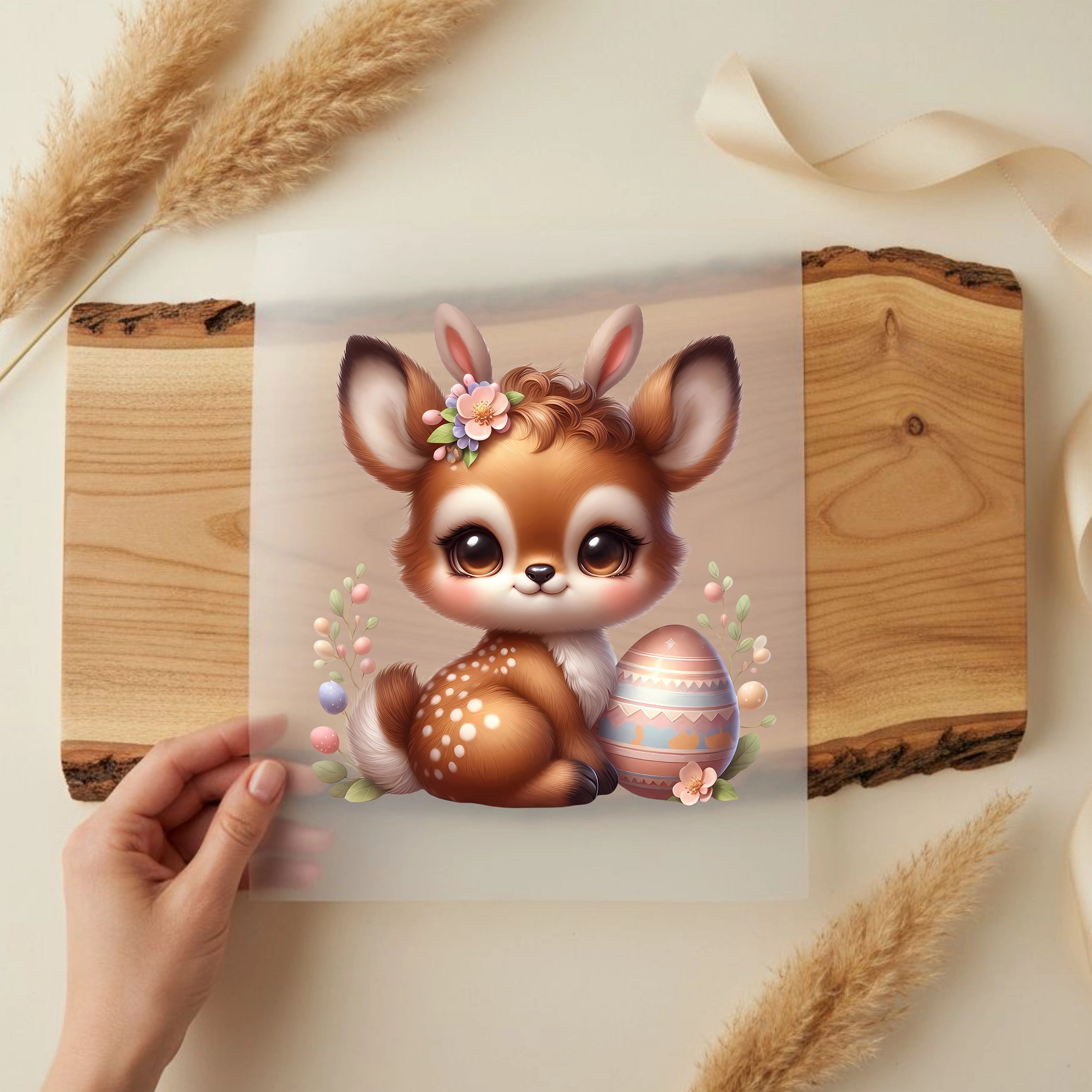 Bügelbild Rehkitz Eierzauber