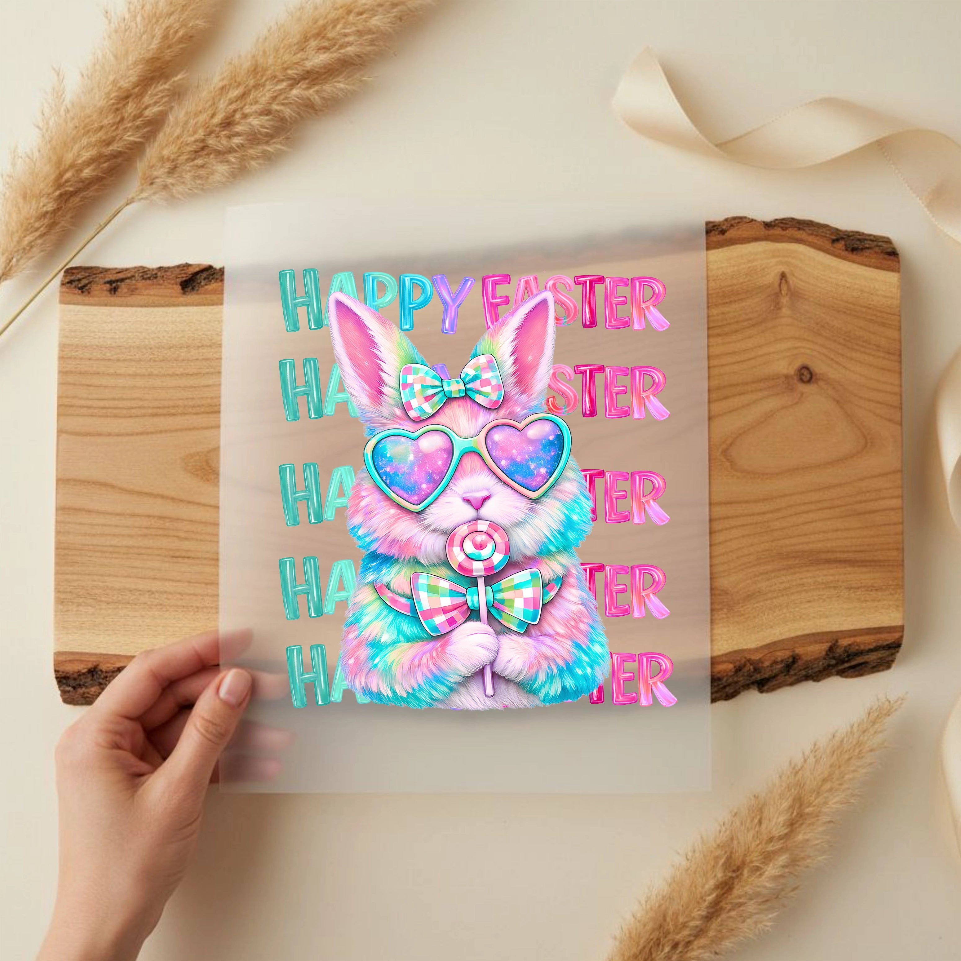 Bügelbild Hase Candy Queen