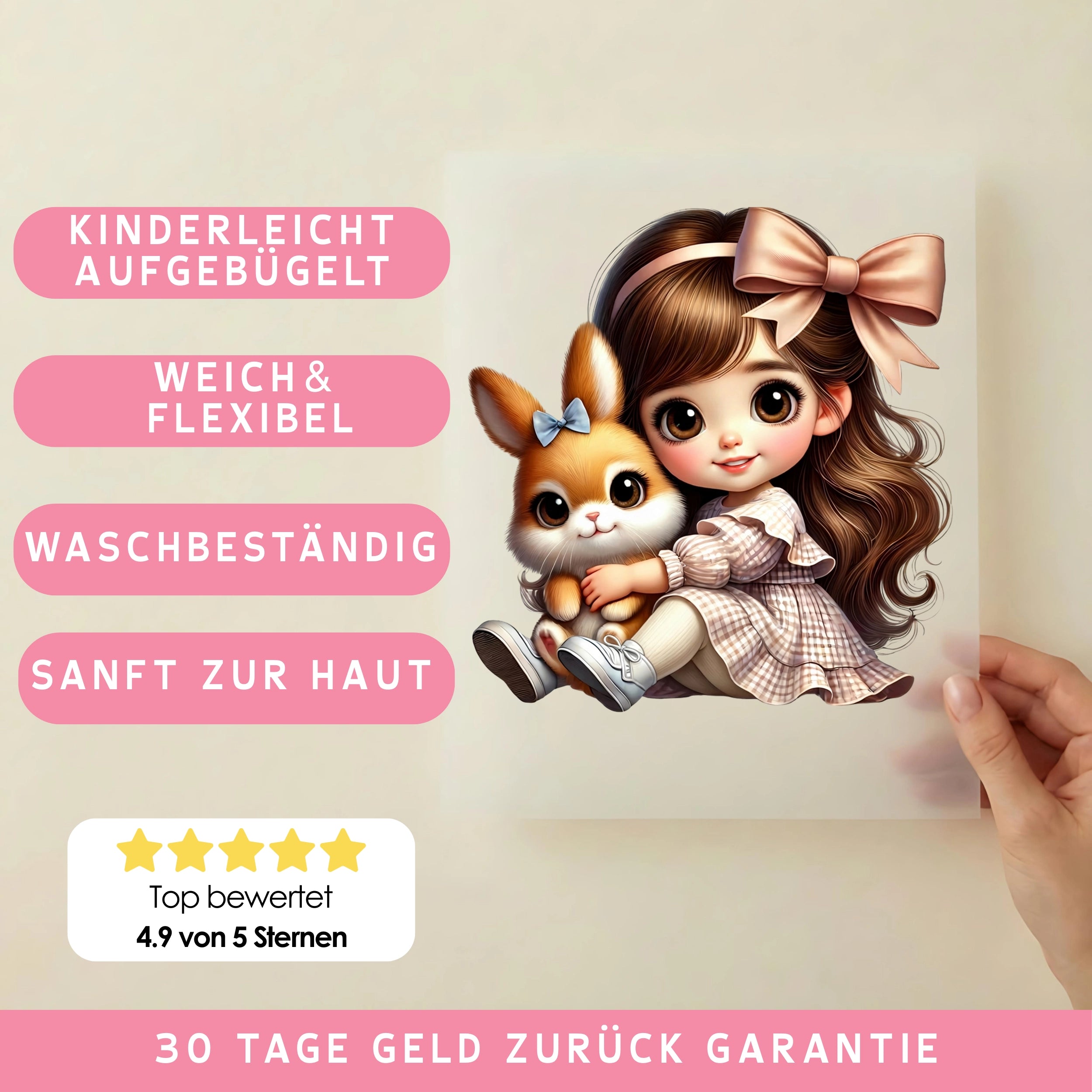 Bügelbild Hase Kuschelfreundin Amalia