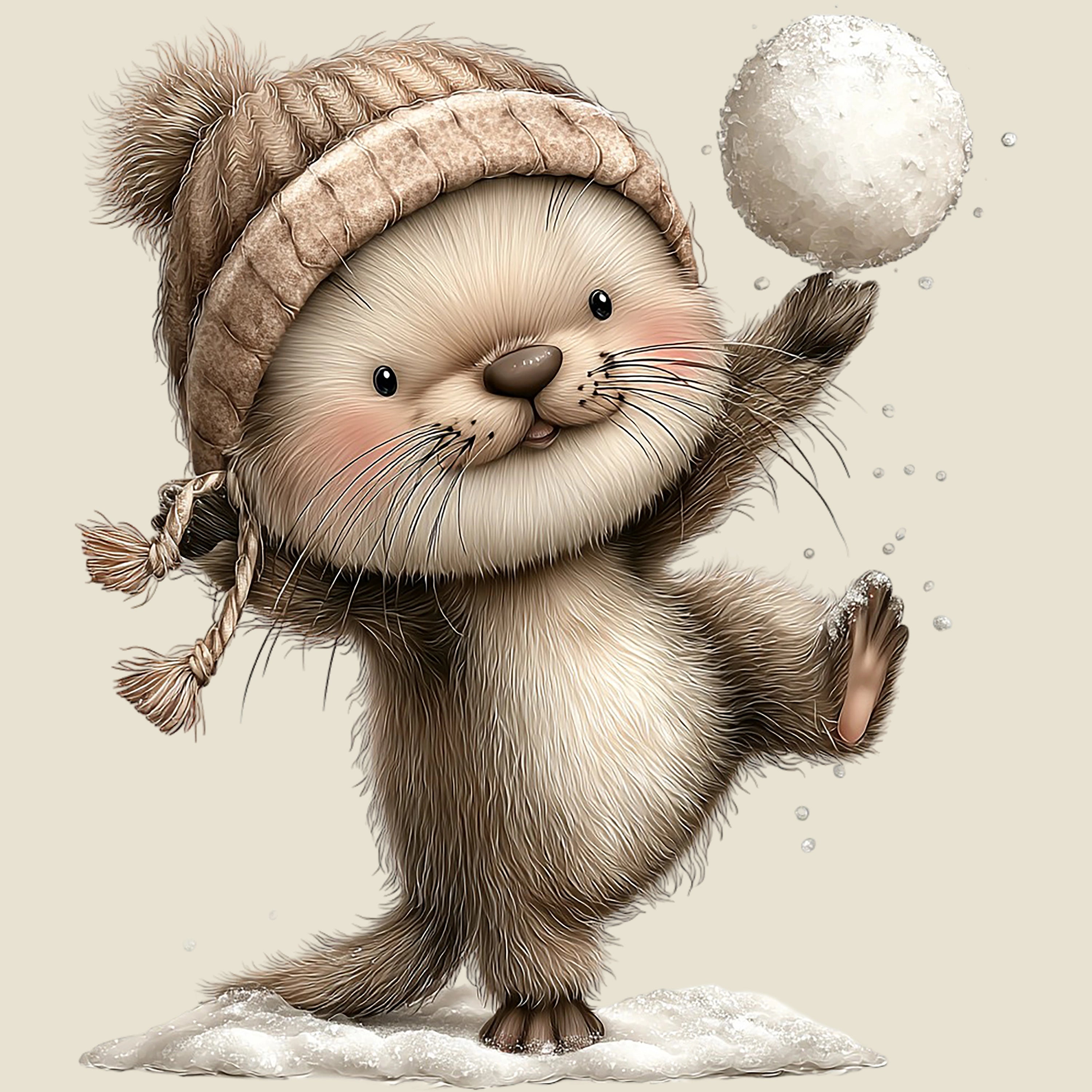 Bügelbild Otter Finn