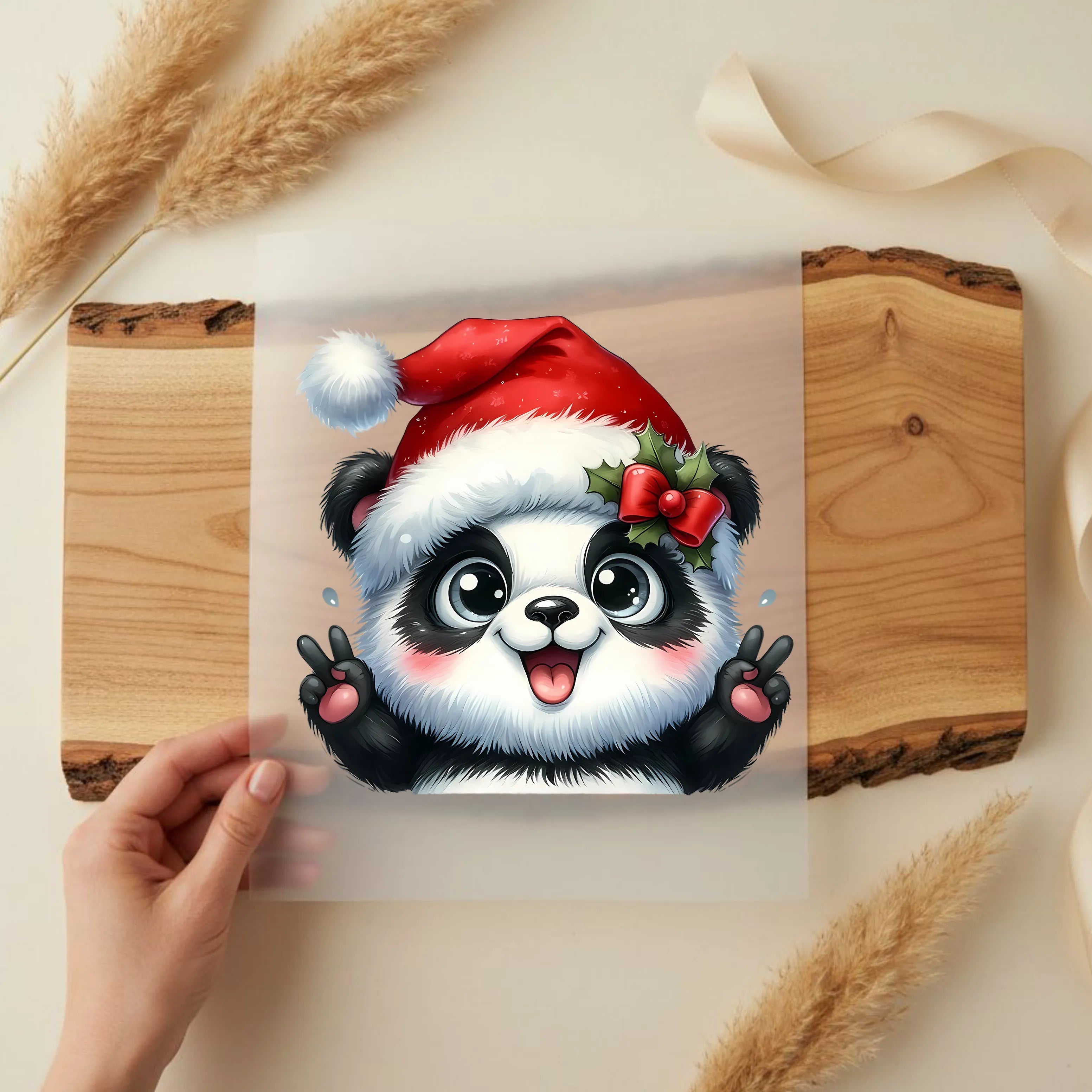 Bügelbild Panda Frostherz