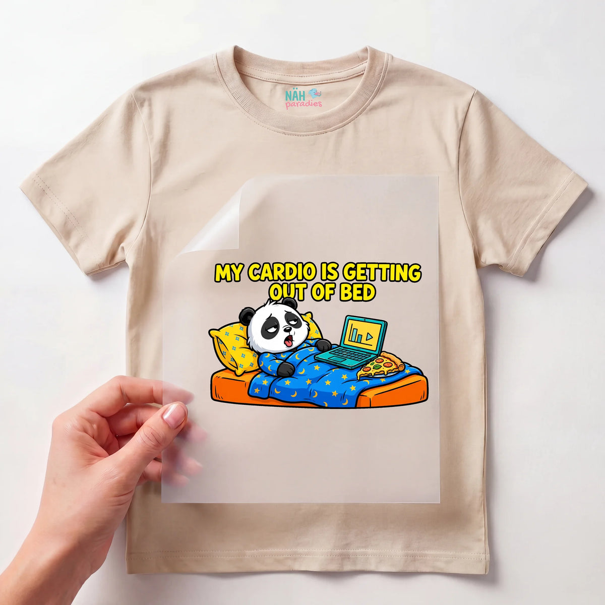 Bügelbild Panda My Cardio Is Getting Out Of Bed