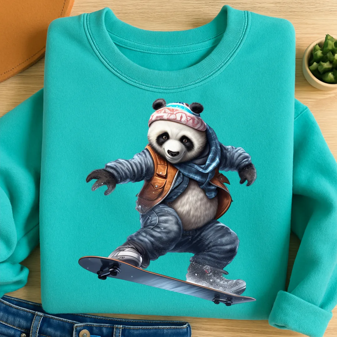 Bügelbild Panda Skater