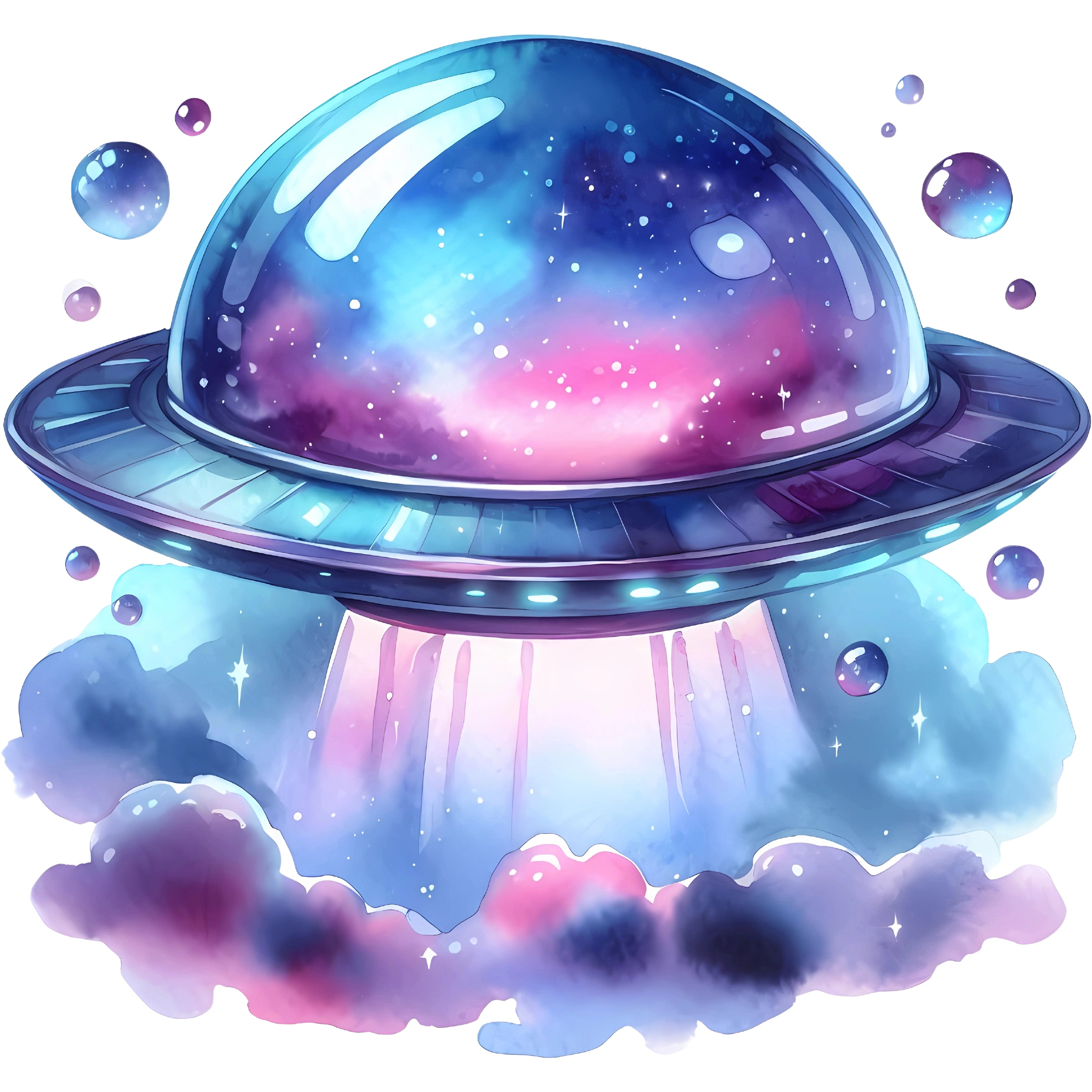 Bügelbild Pastell UFO