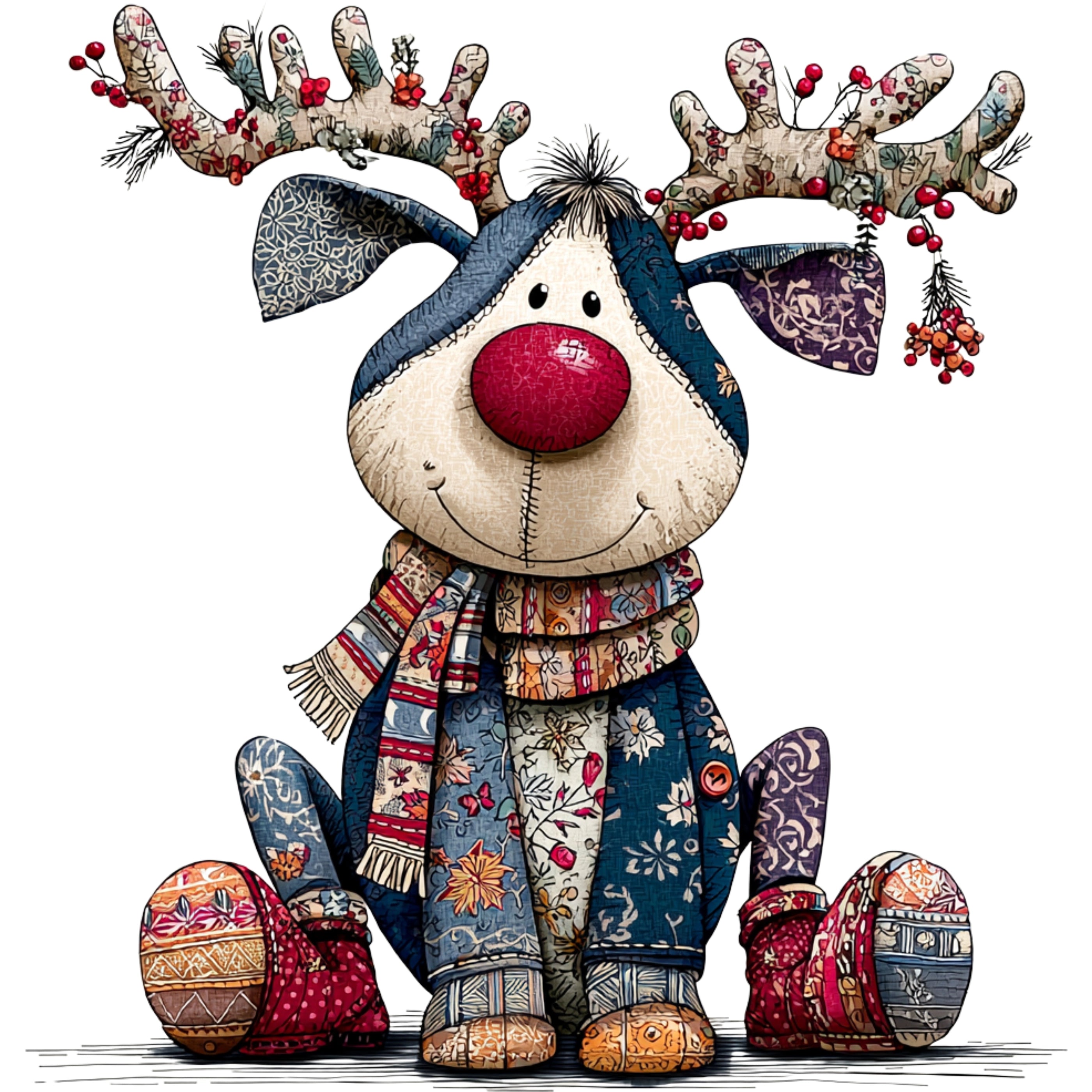 Bügelbild Patchy Rentier