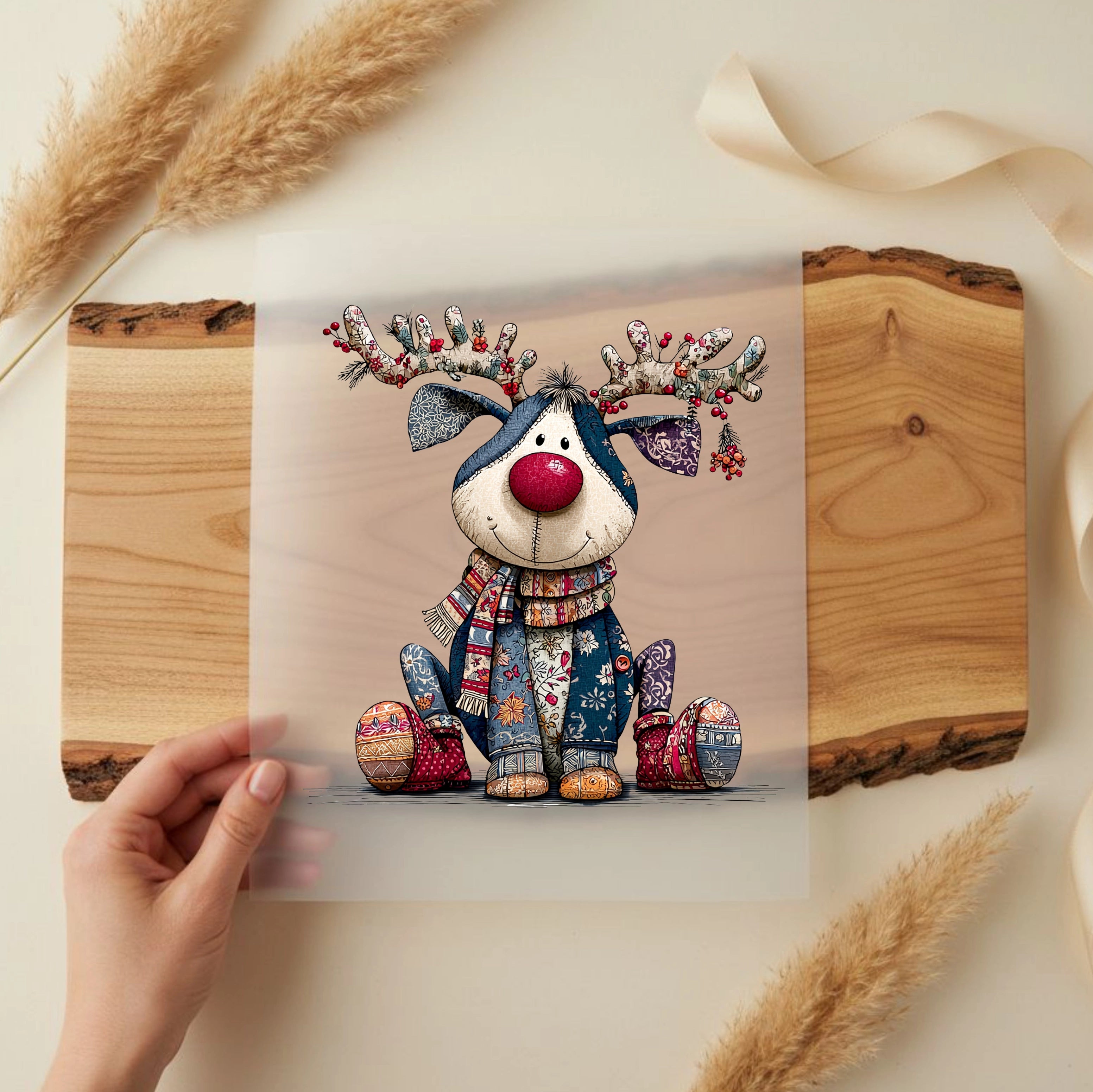 Bügelbild Patchy Rentier