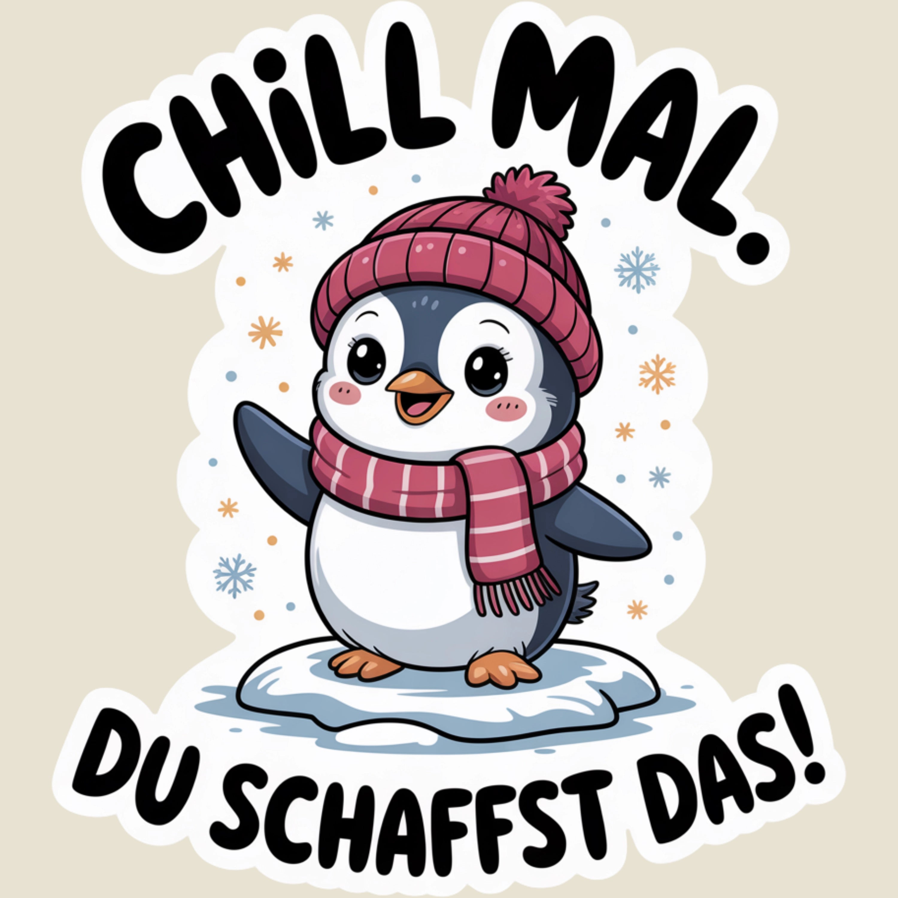 Bügelbild Pinguin Chillheld