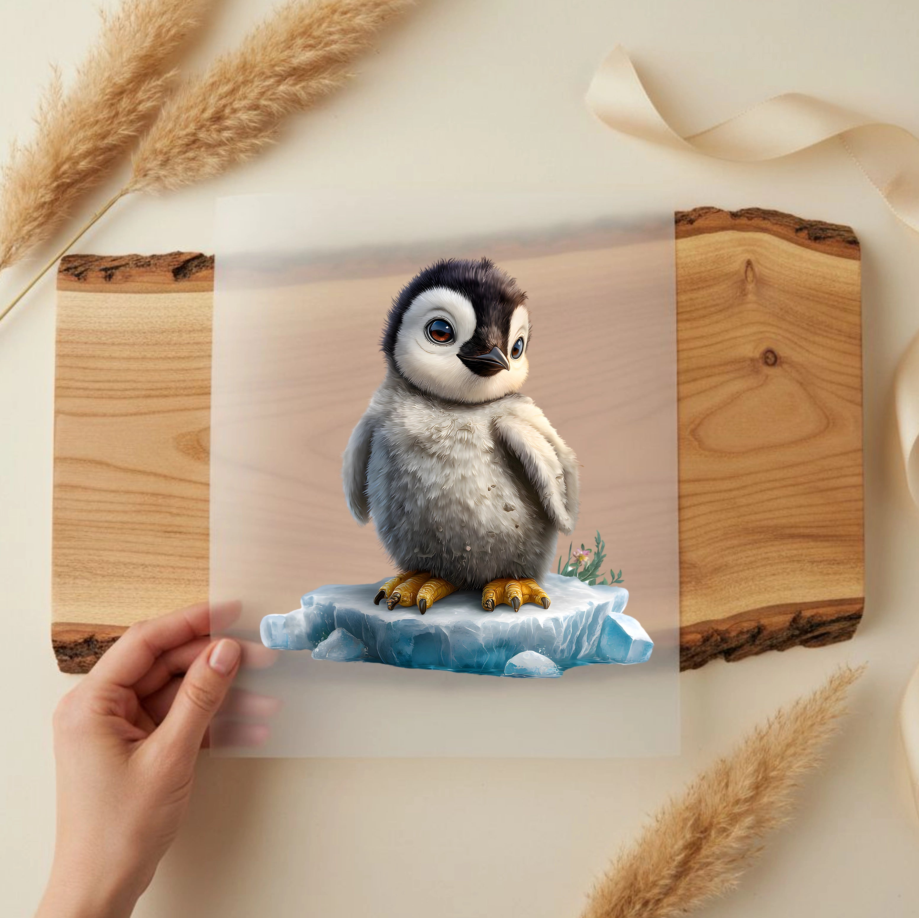 Bügelbild Pinguin Frostflöckchen