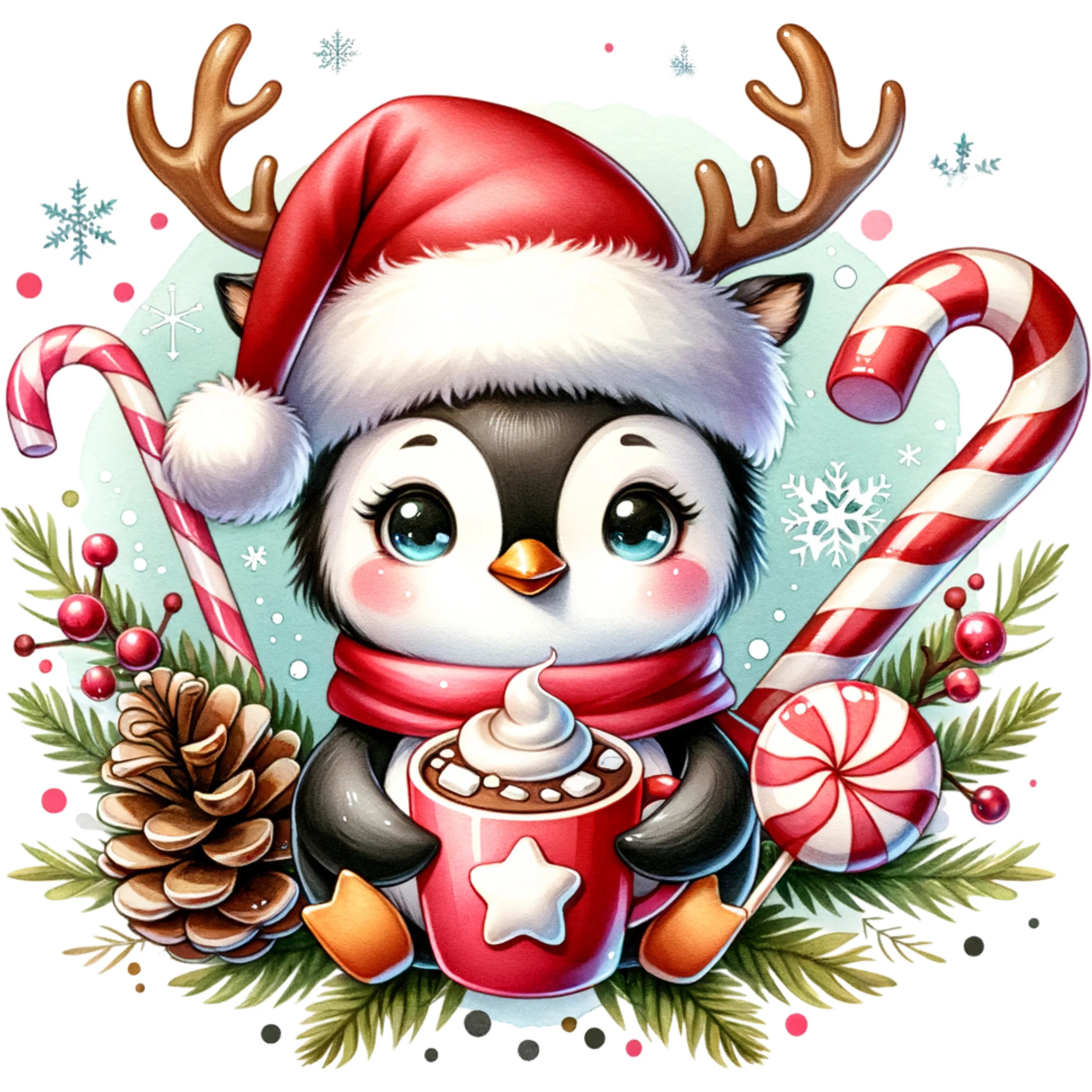 Bügelbild Pinguin Kakaozeit