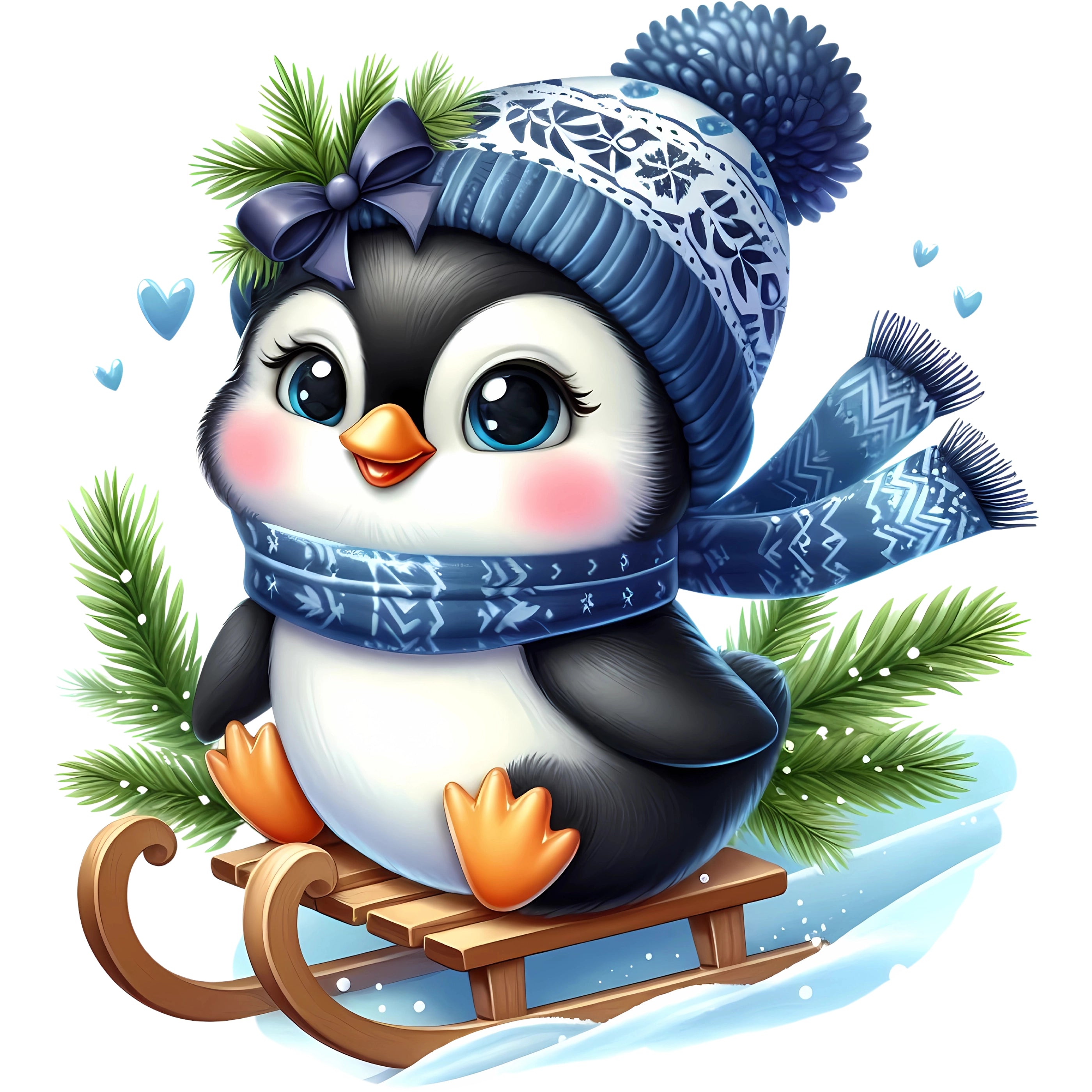 Bügelbild Pinguin Snowride