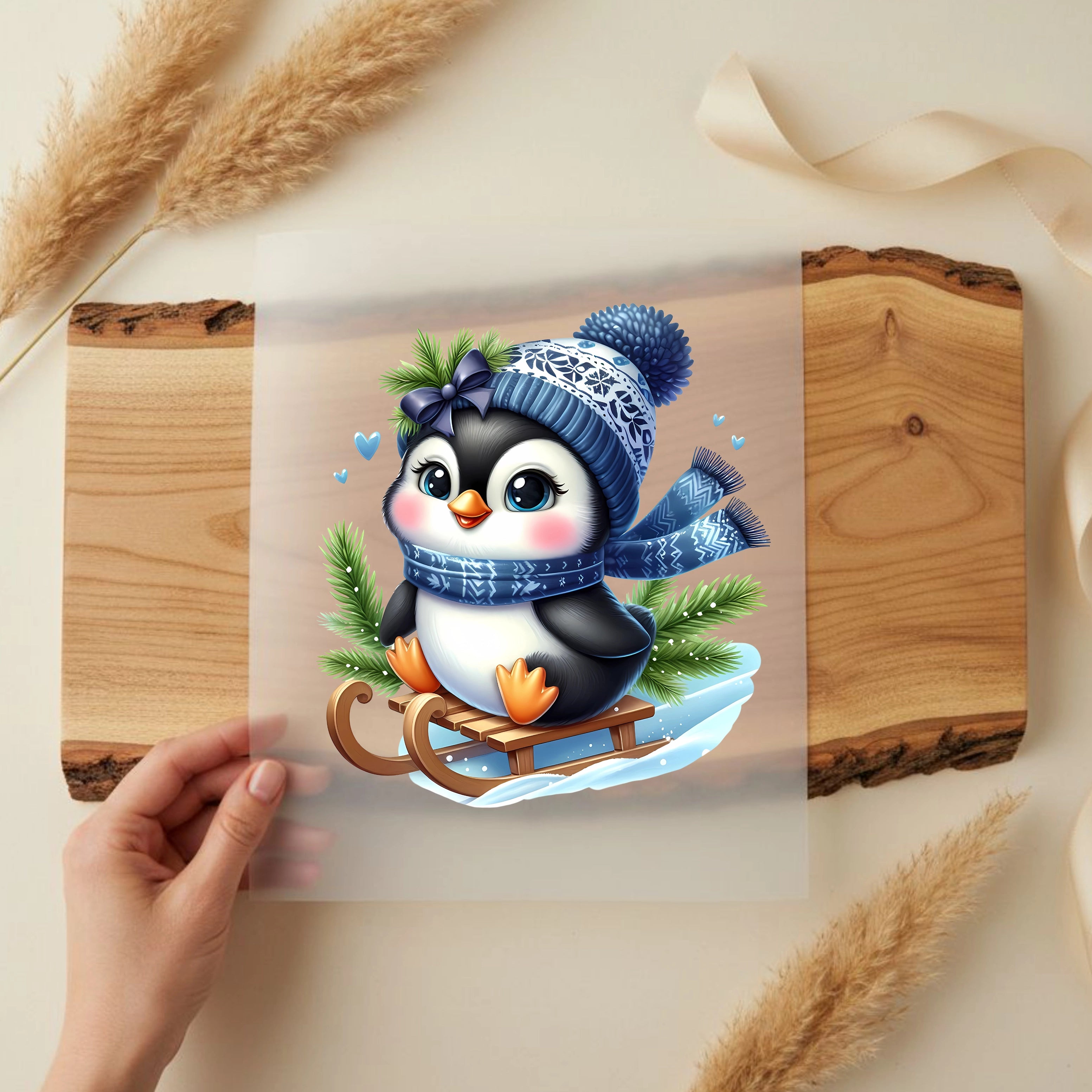 Bügelbild Pinguin Snowride