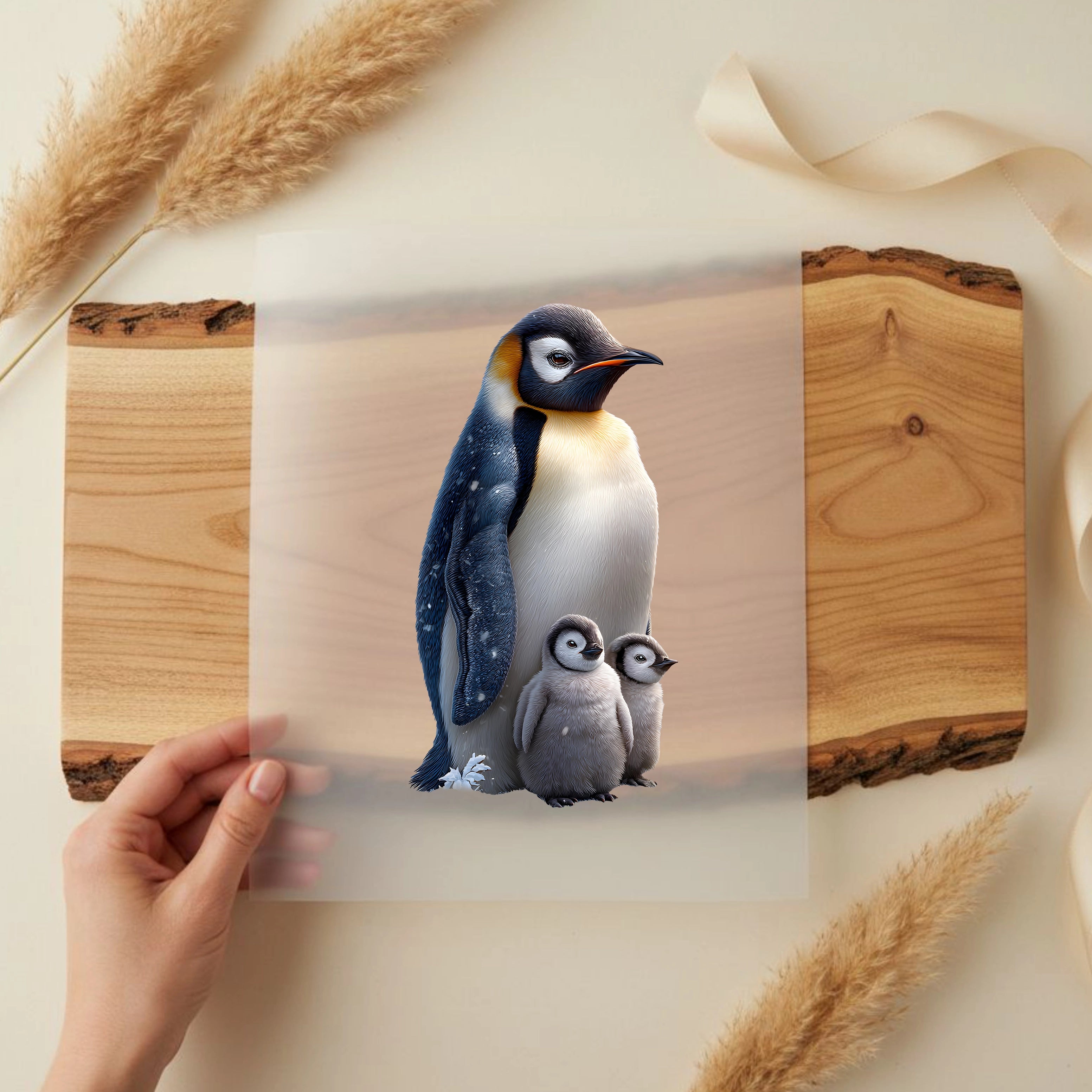 Bügelbild Pinguin Winterfamilie