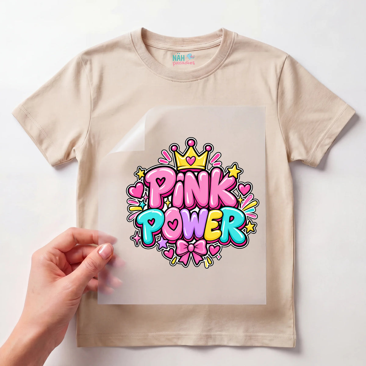 Bügelbild Pink Power Krone