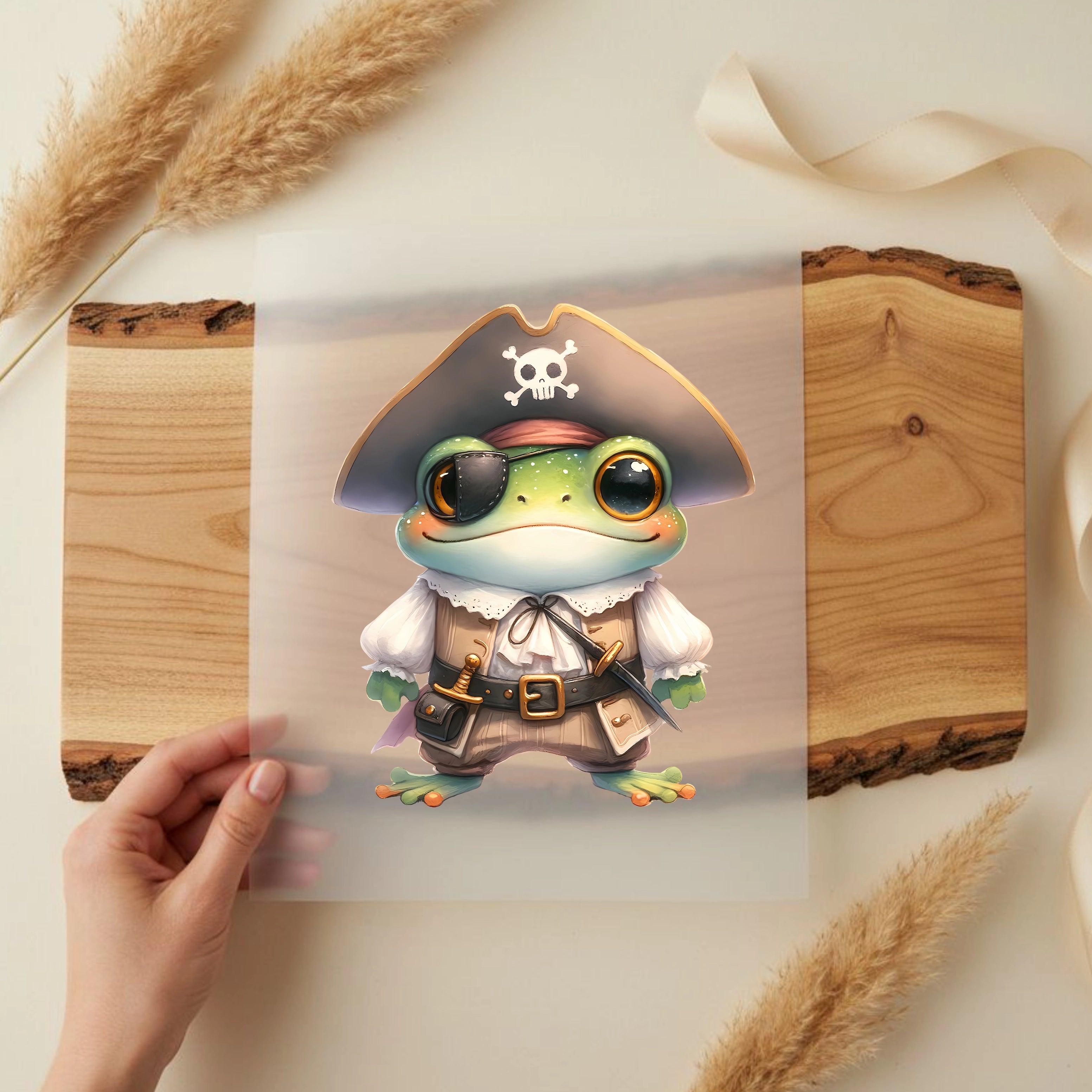 Bügelbild Pirat Frosch