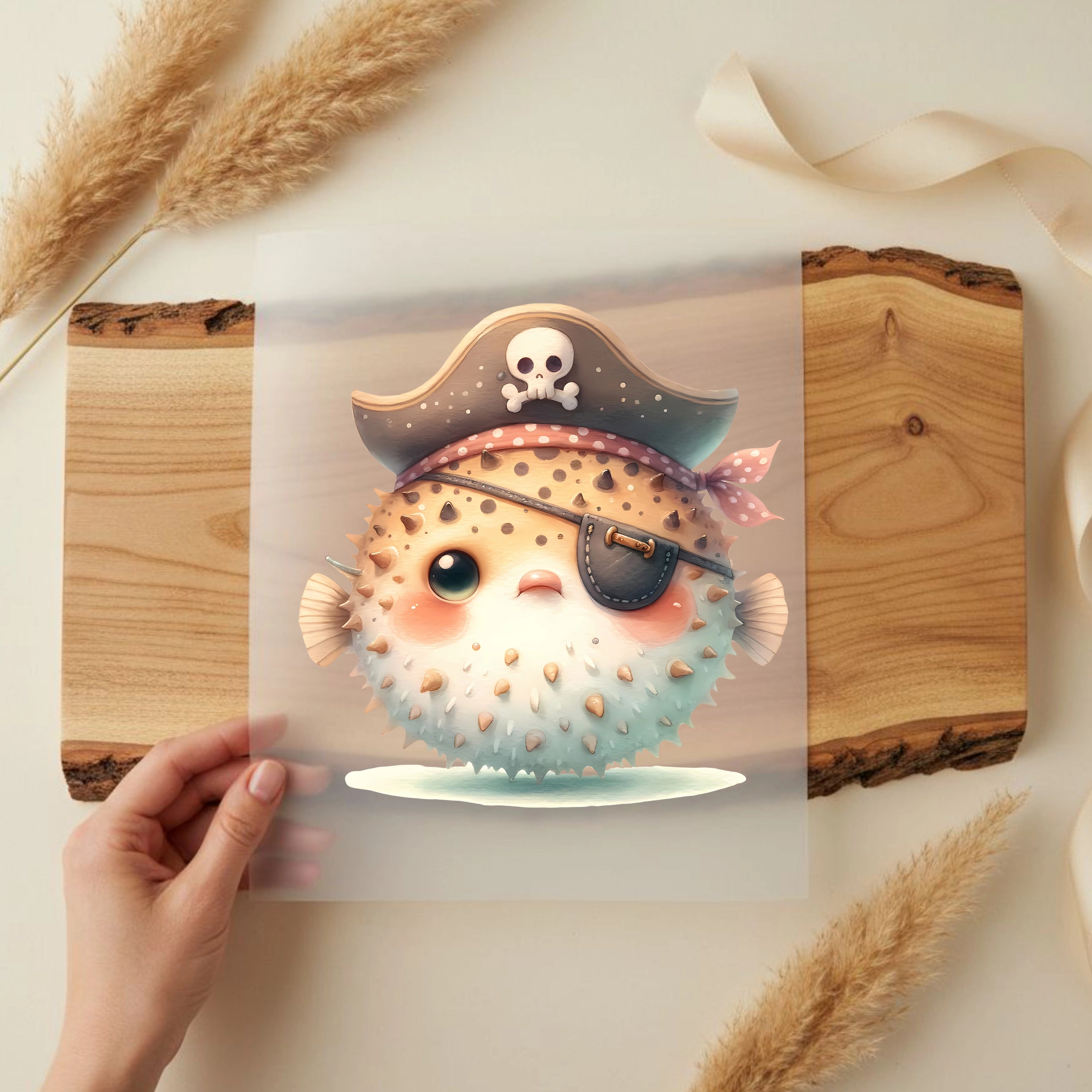 Bügelbild Pirat Katze Tomi