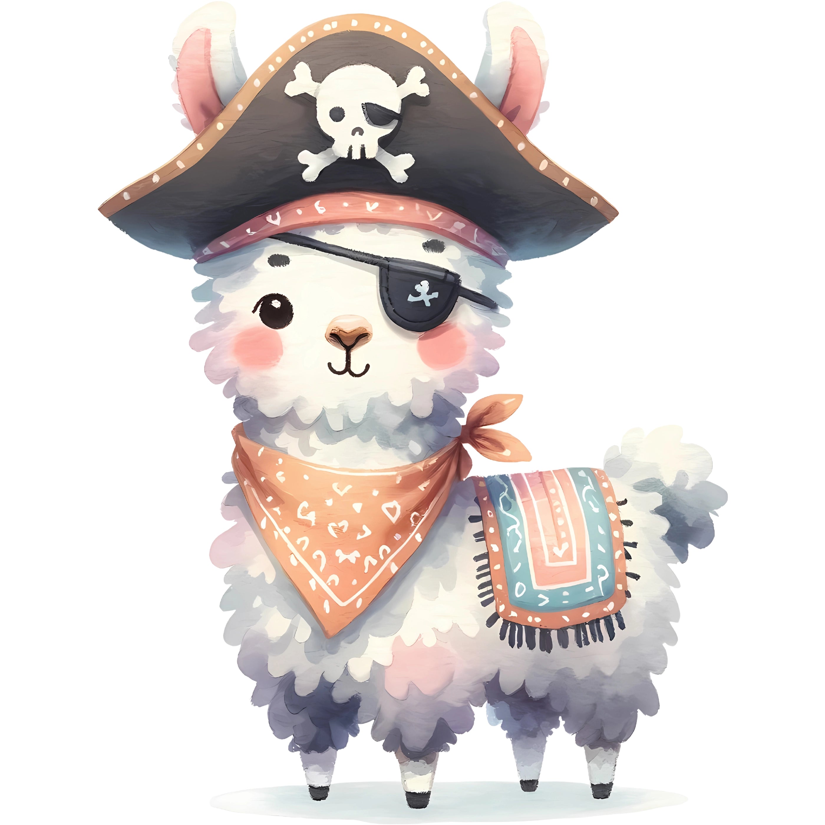 Bügelbild Pirat Lama