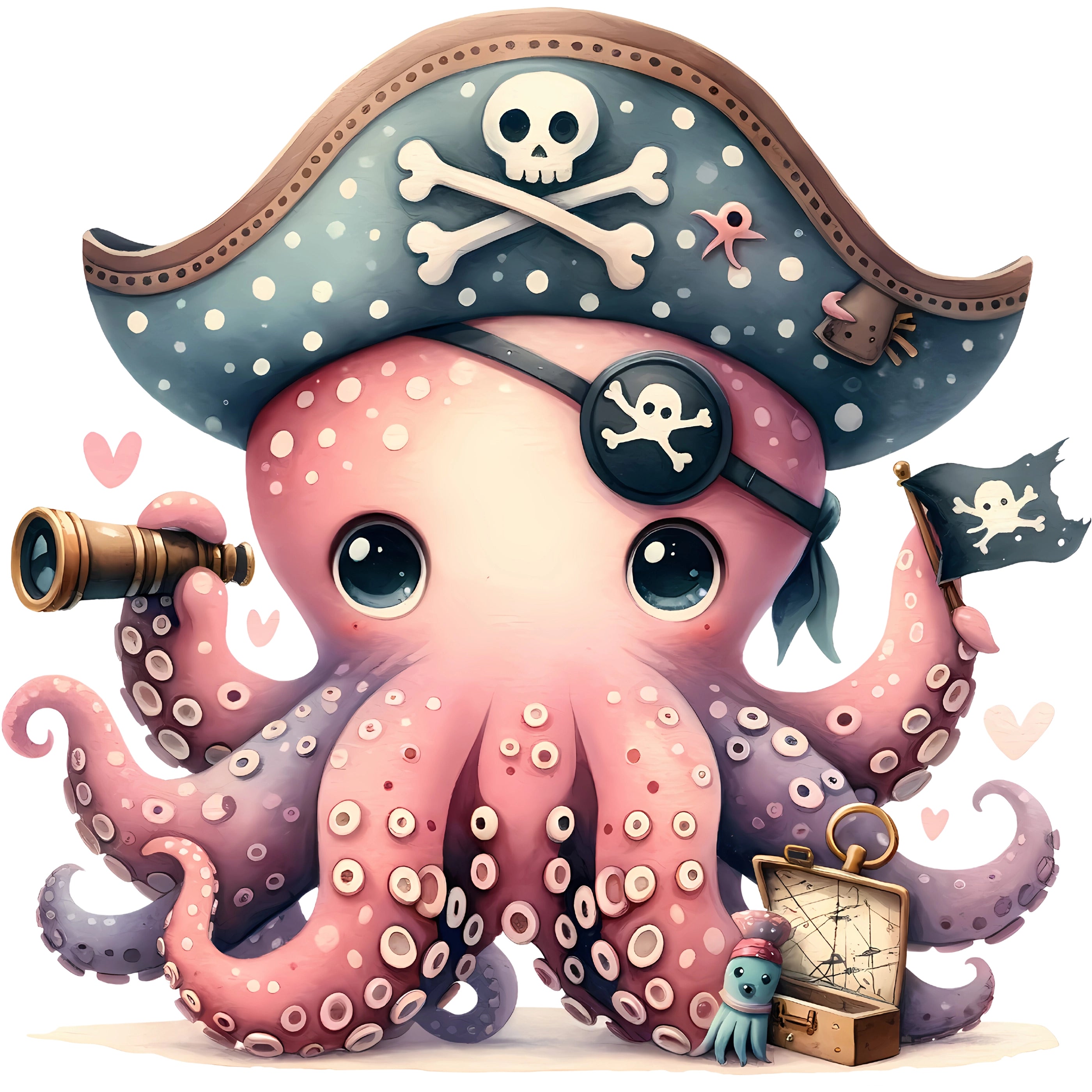 Bügelbild Pirat Oktopus