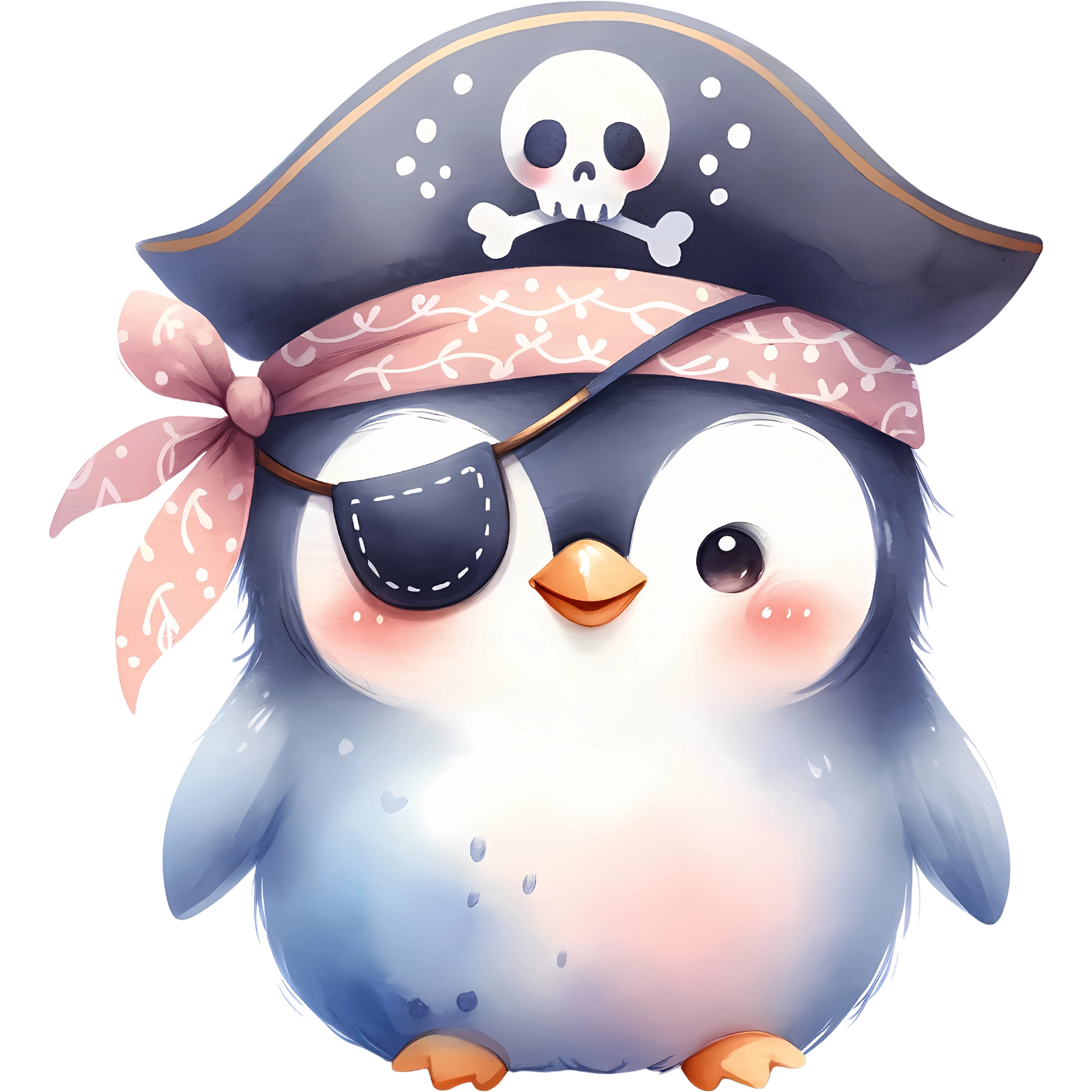 Bügelbild Pirat Pinguin