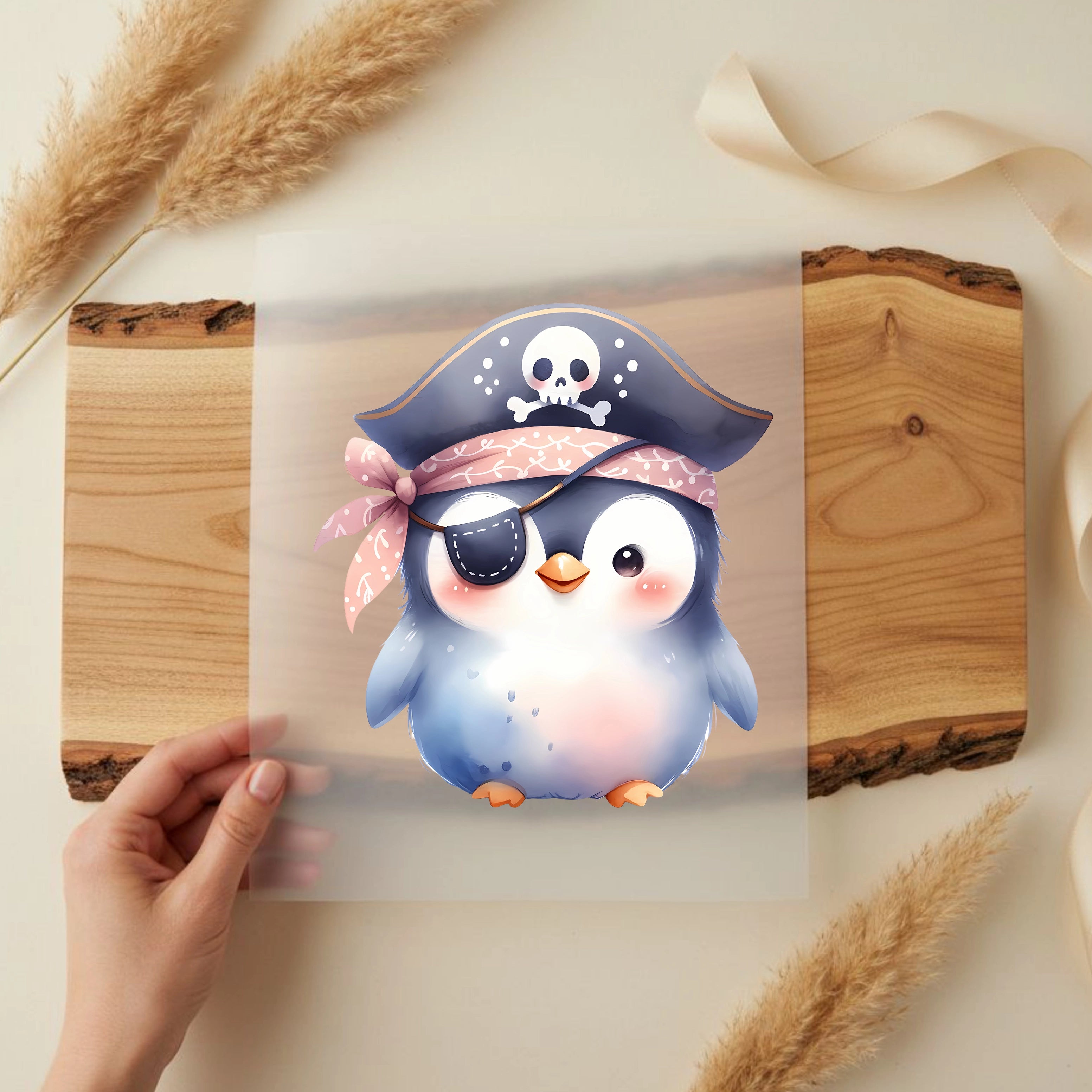 Bügelbild Pirat Pinguin