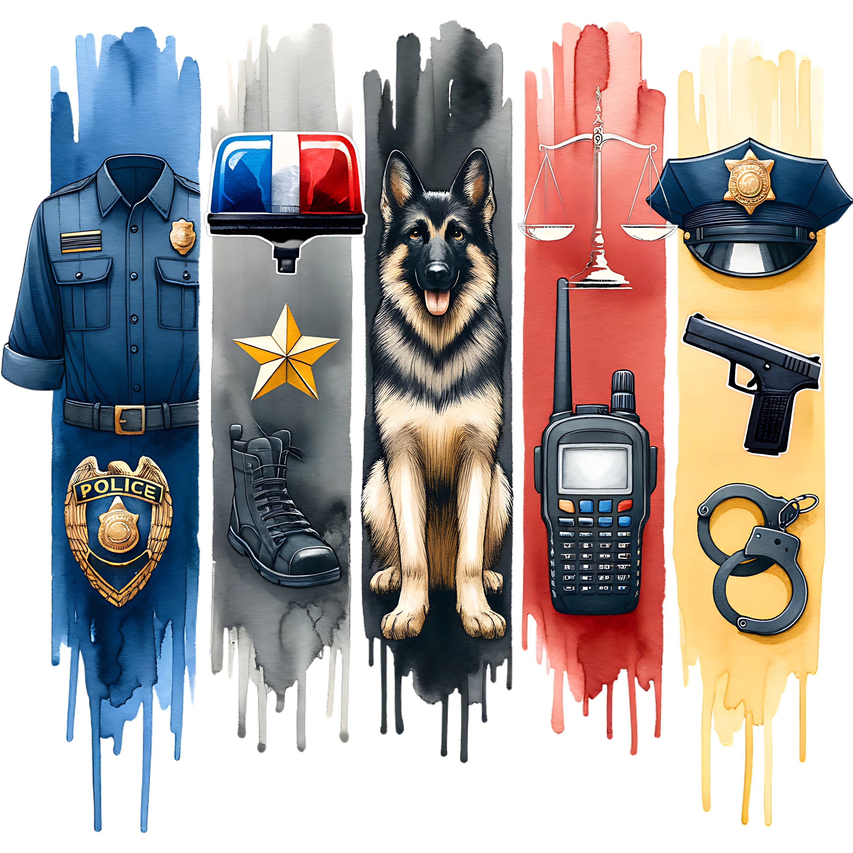 Bügelbild Polizei Panel