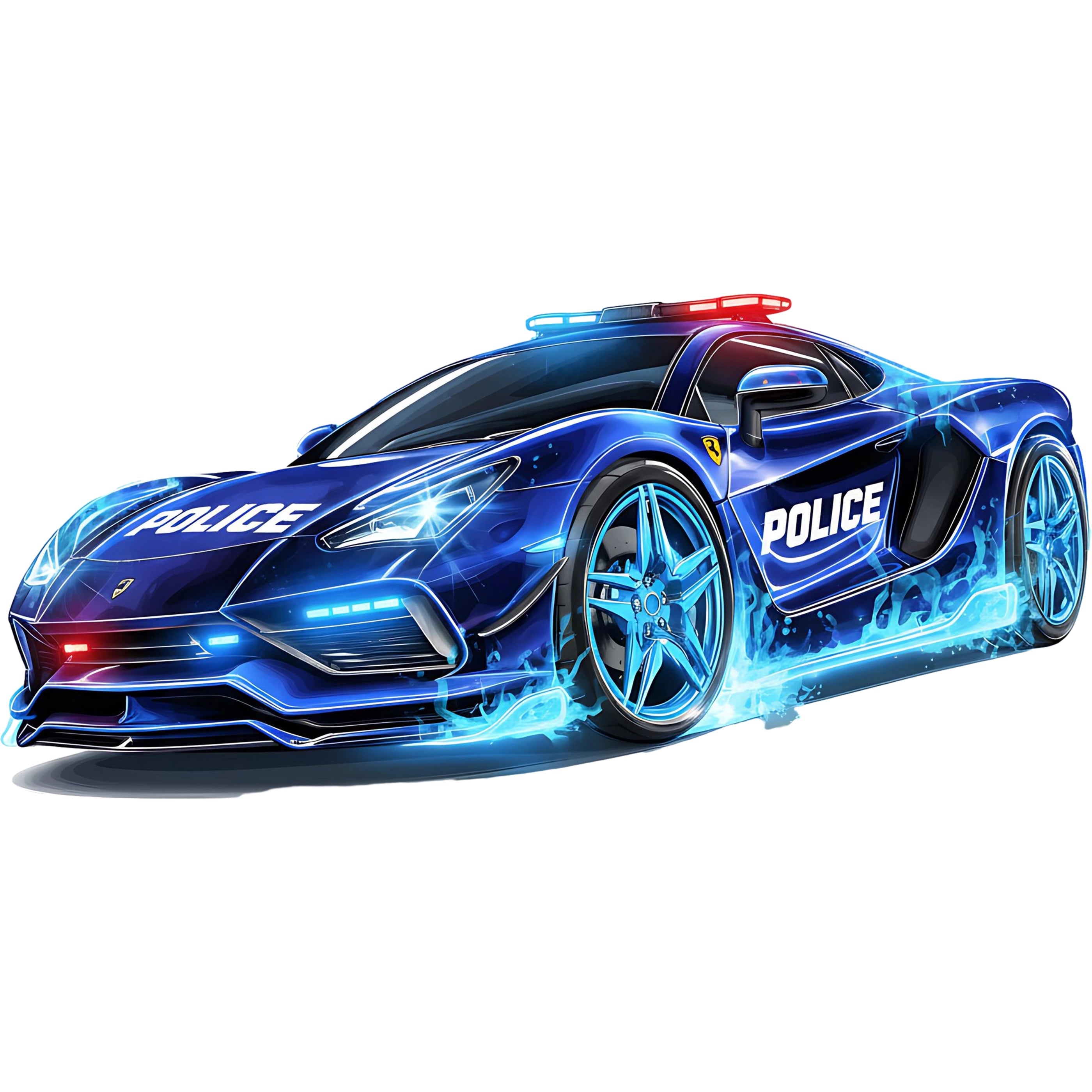 Bügelbild Polizei Supercar