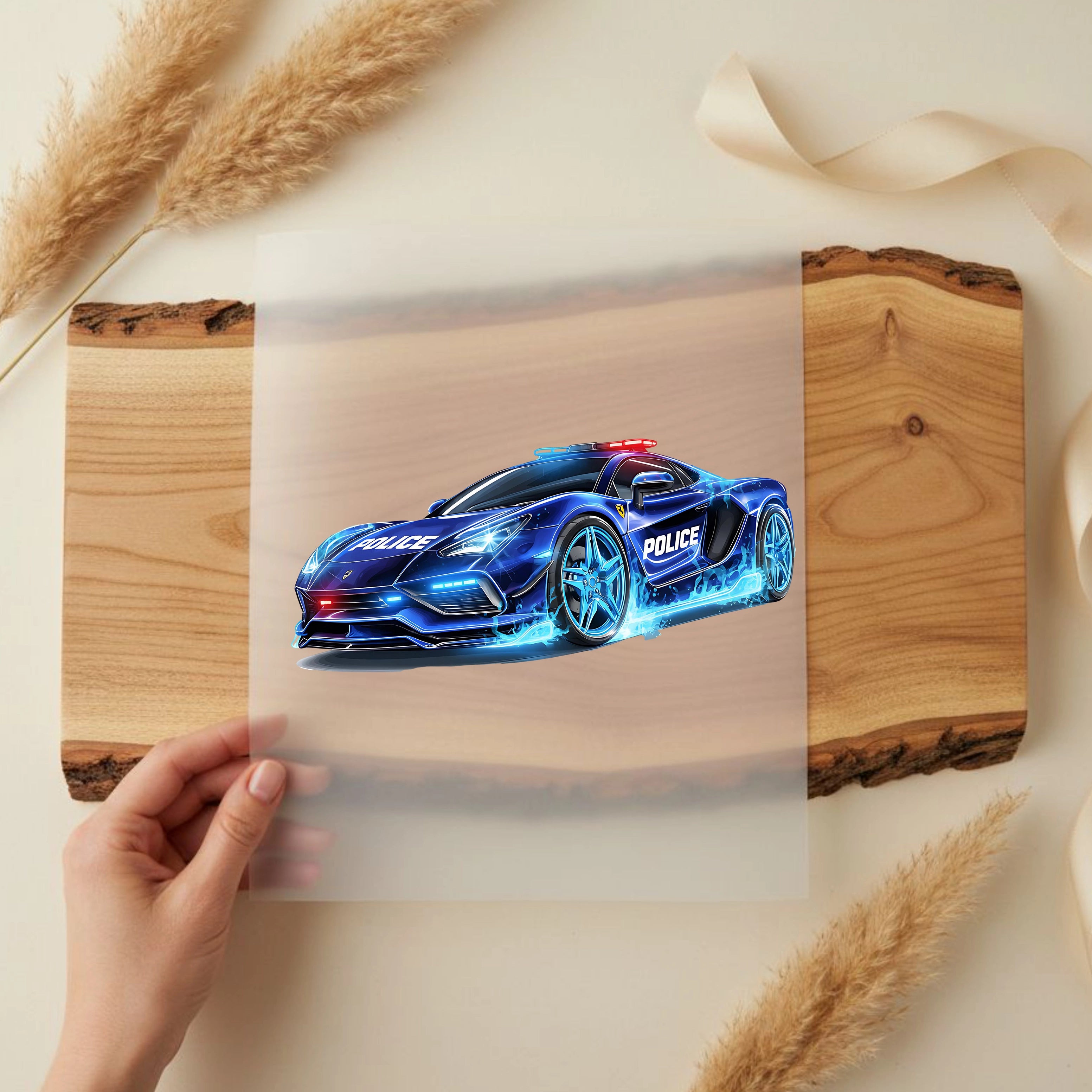 Bügelbild Polizei Supercar