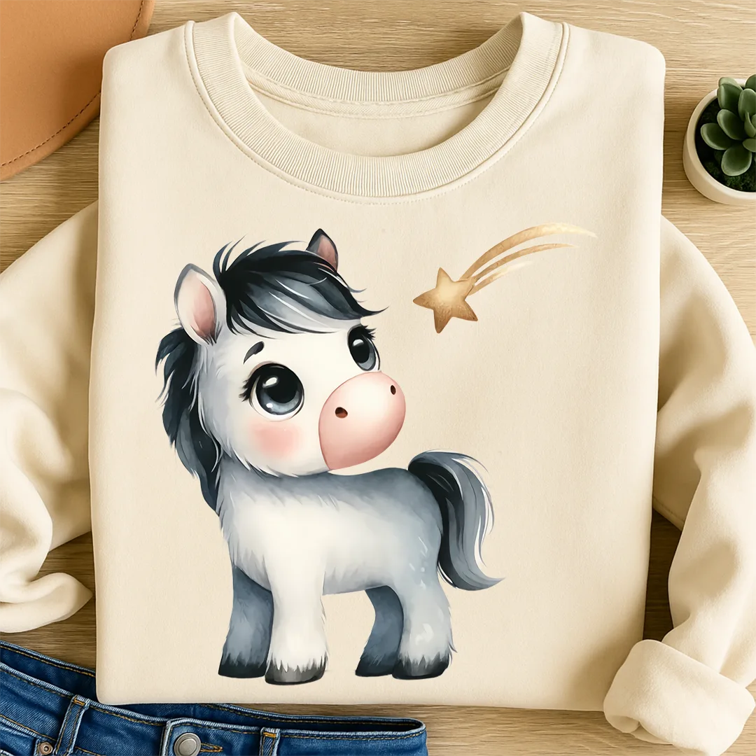 Bügelbild Pony und Sternschnuppe
