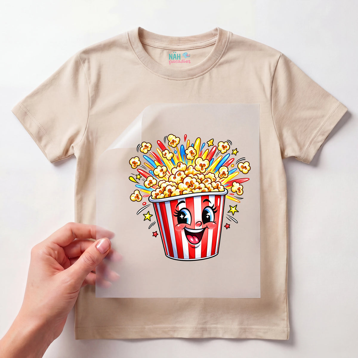 Bügelbild Popcorn Party