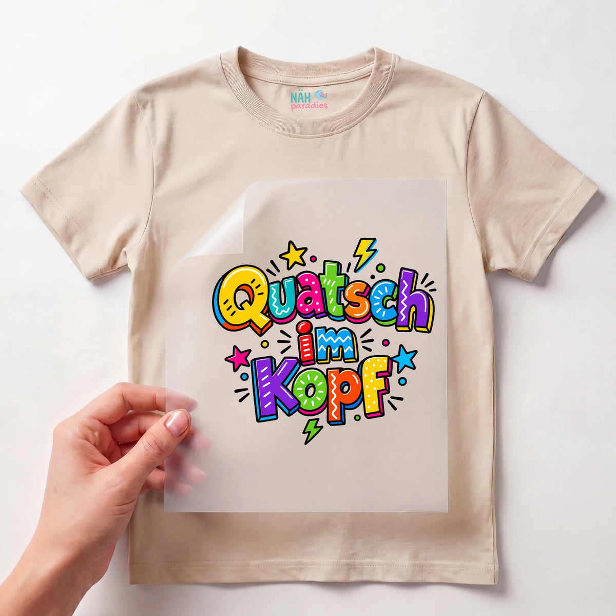 Bügelbild Quatsch im Kopf