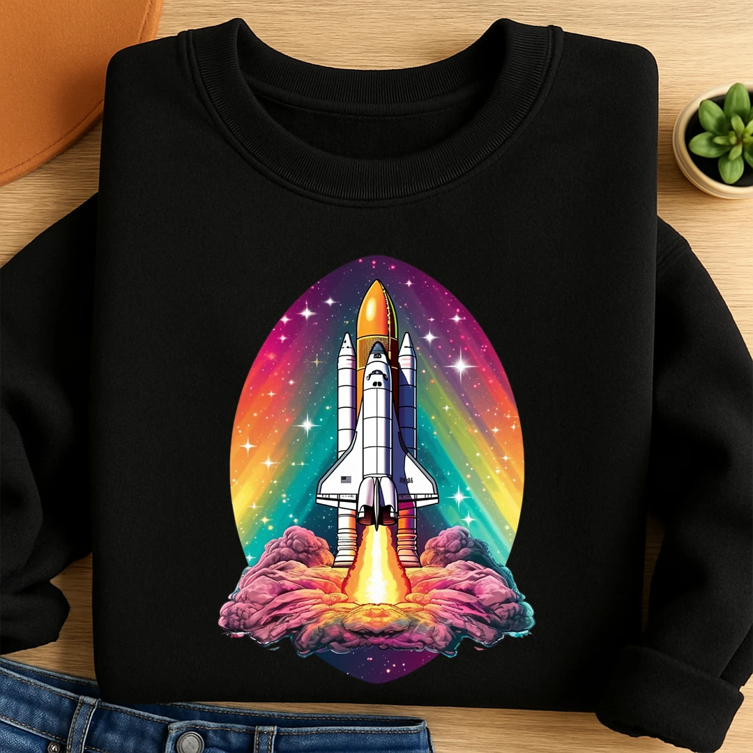 Bügelbild Rakete Bunt