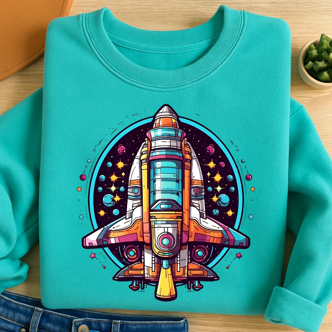 Bügelbild Rakete Start