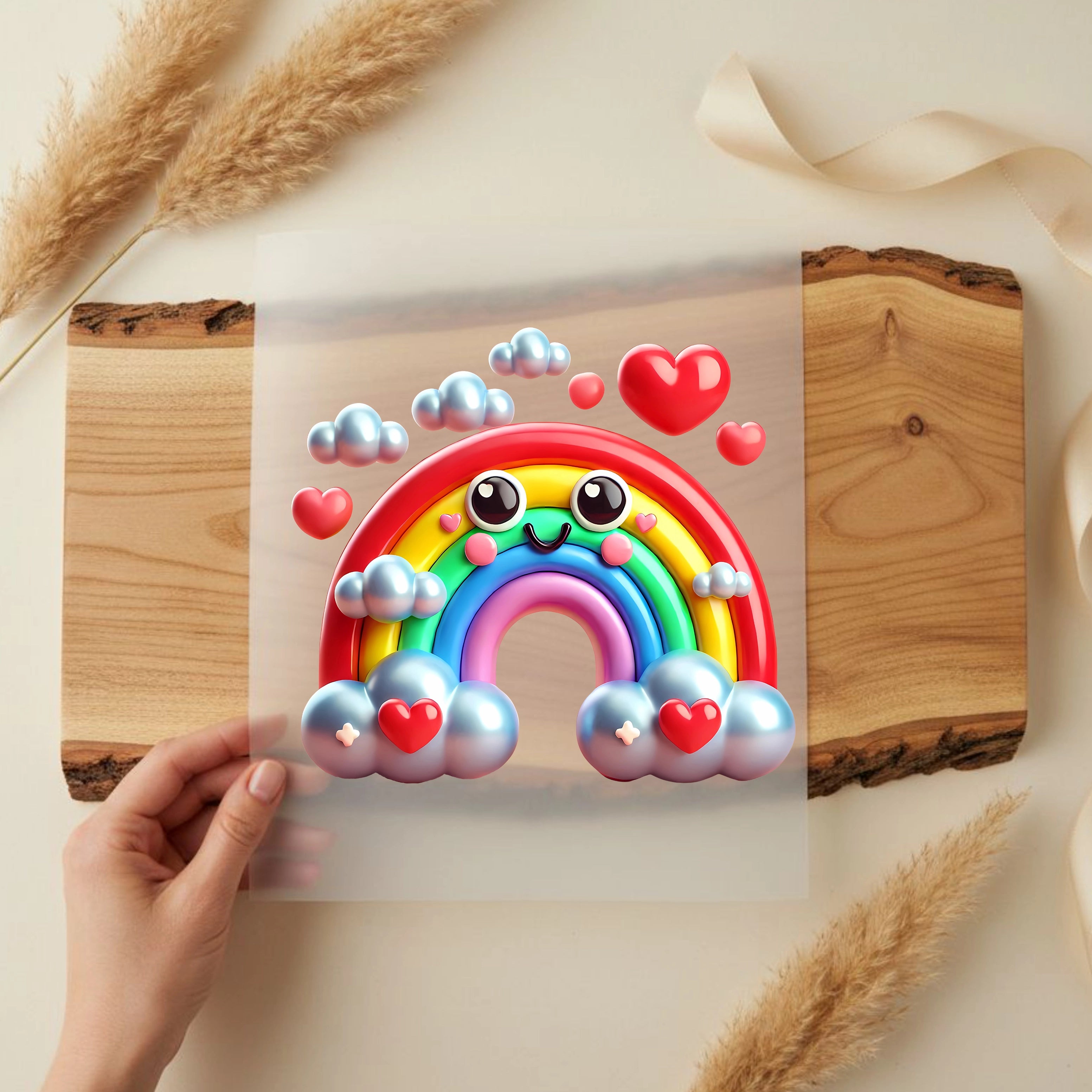 Bügelbild Regenbogen 3D