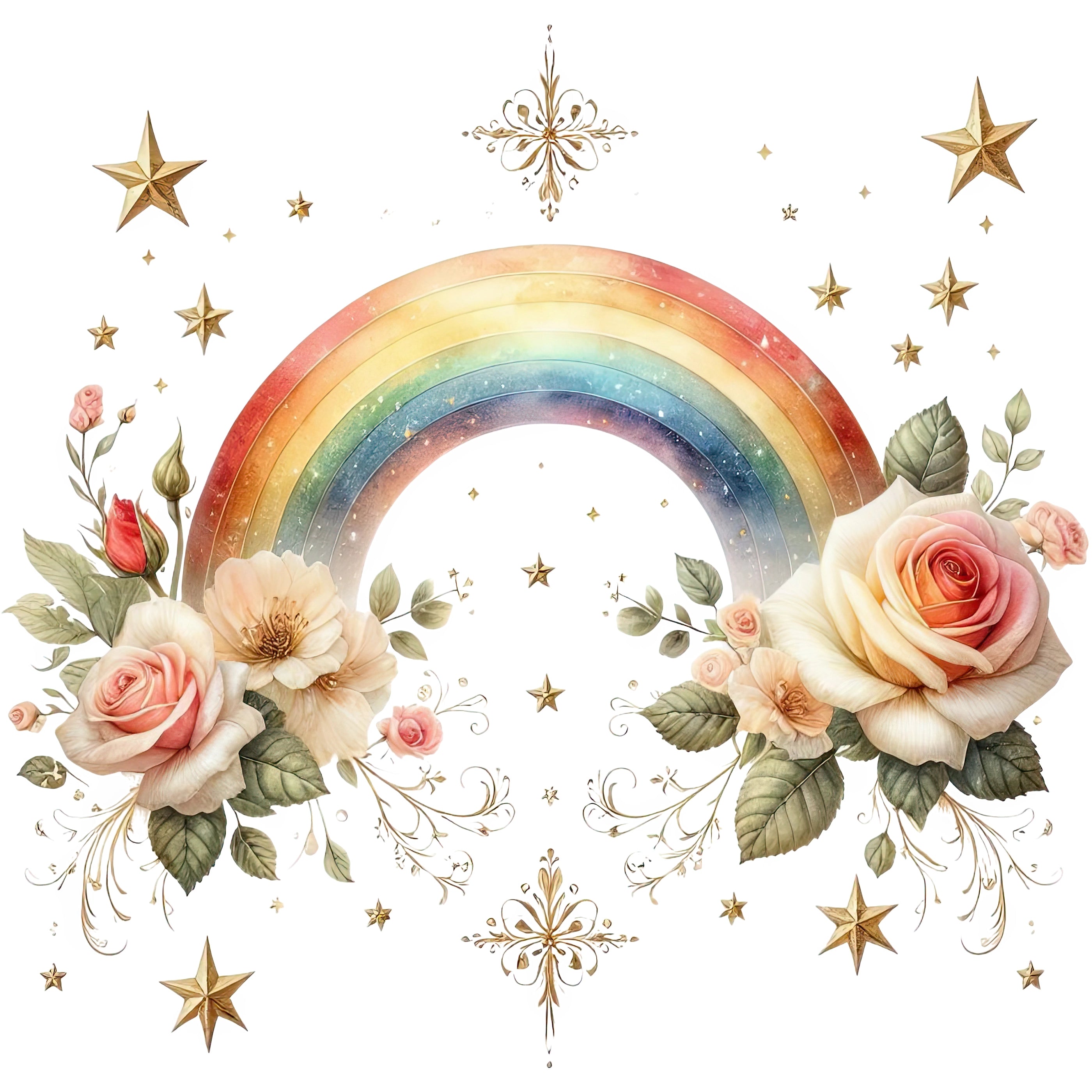 Bügelbild Regenbogen Floratraum