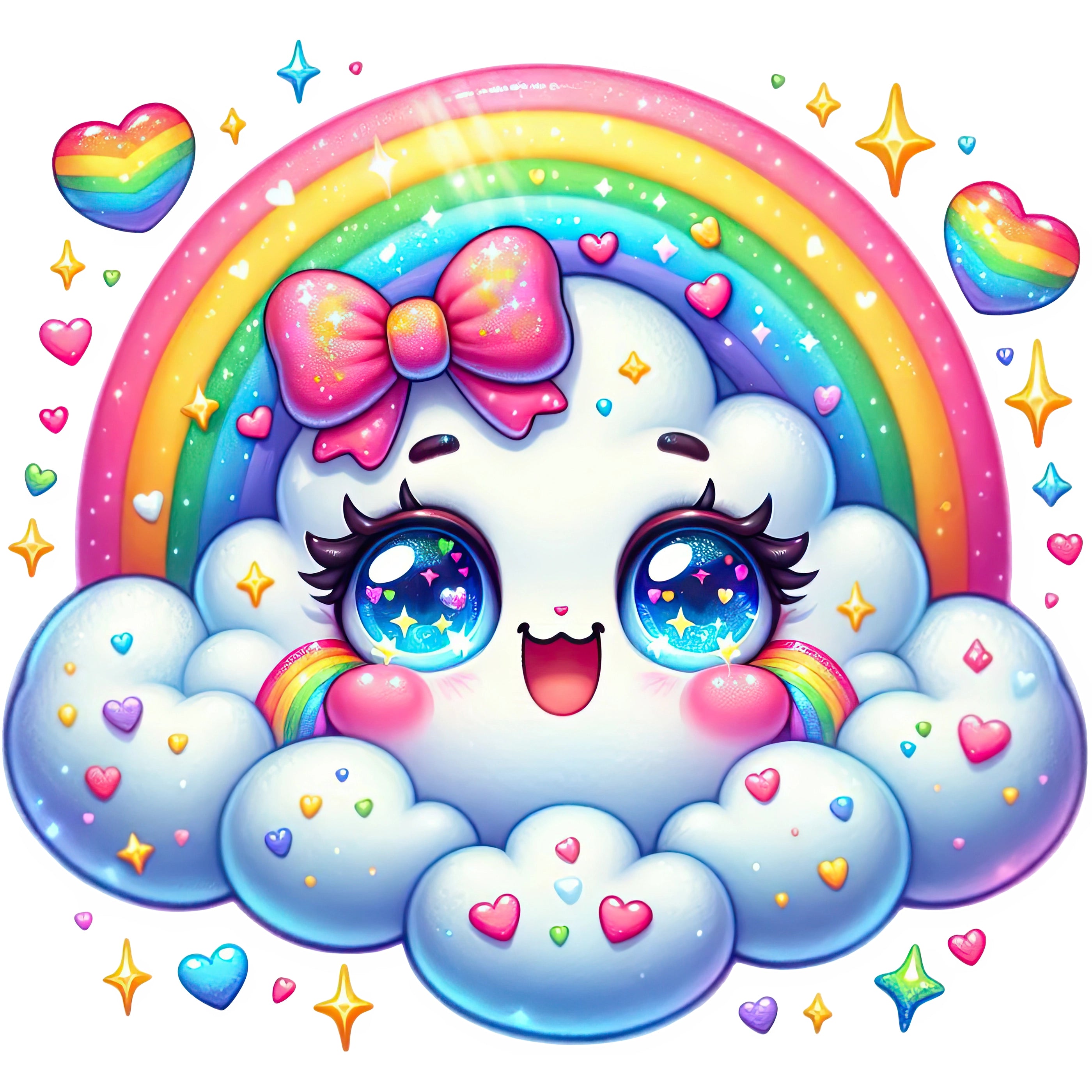 Bügelbild Regenbogen Wolke Kawaii
