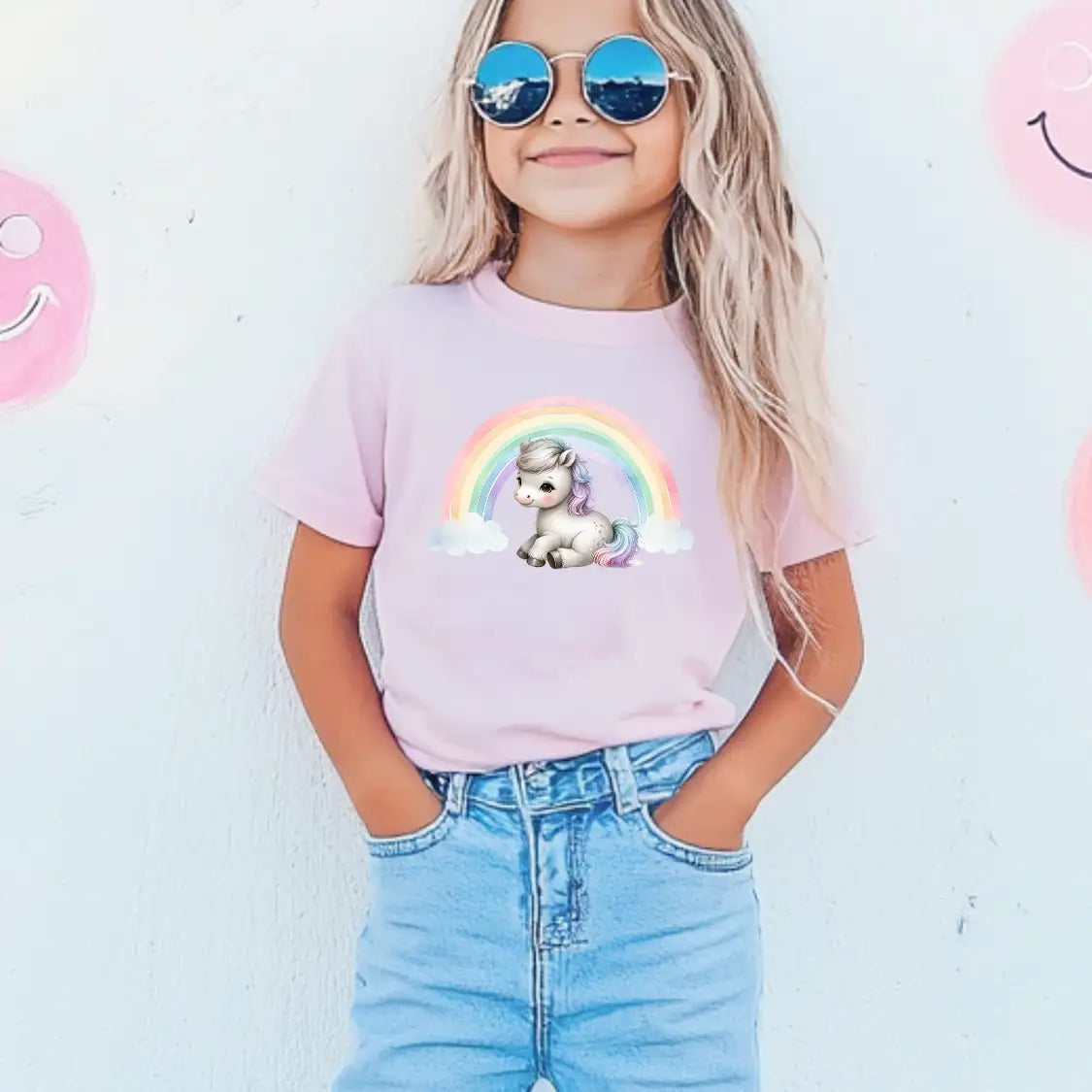 Bügelbild Regenbogenpony Glücksbringer