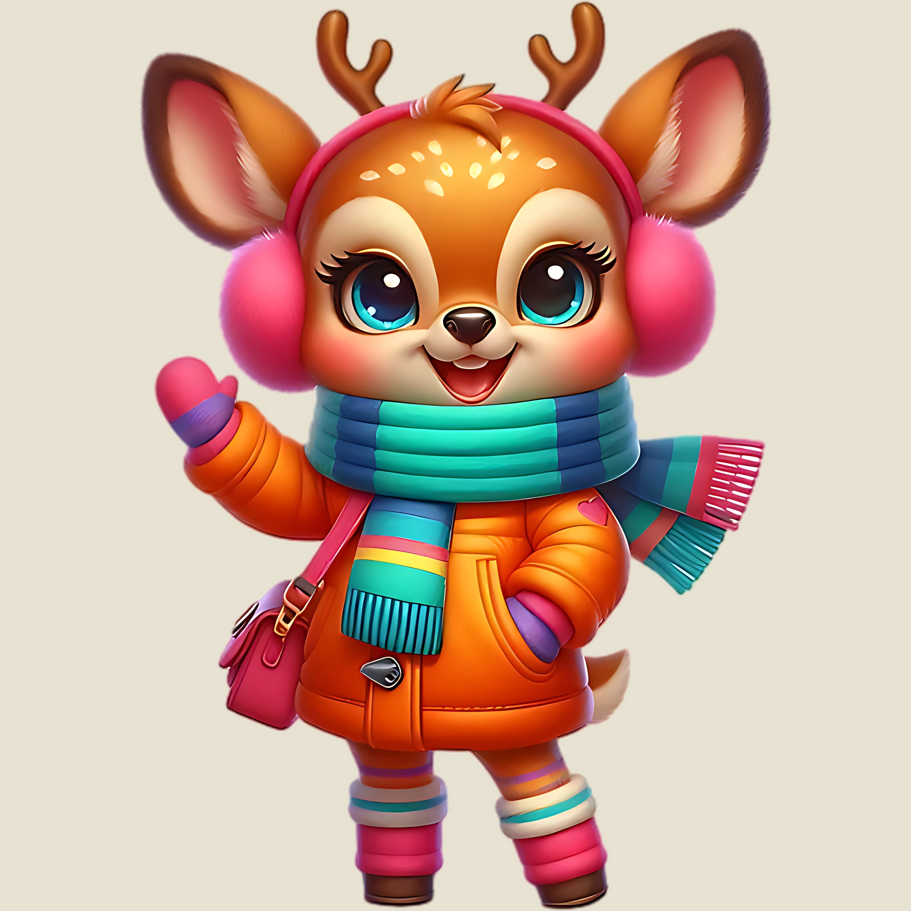 Bügelbild Reh Winterfreund